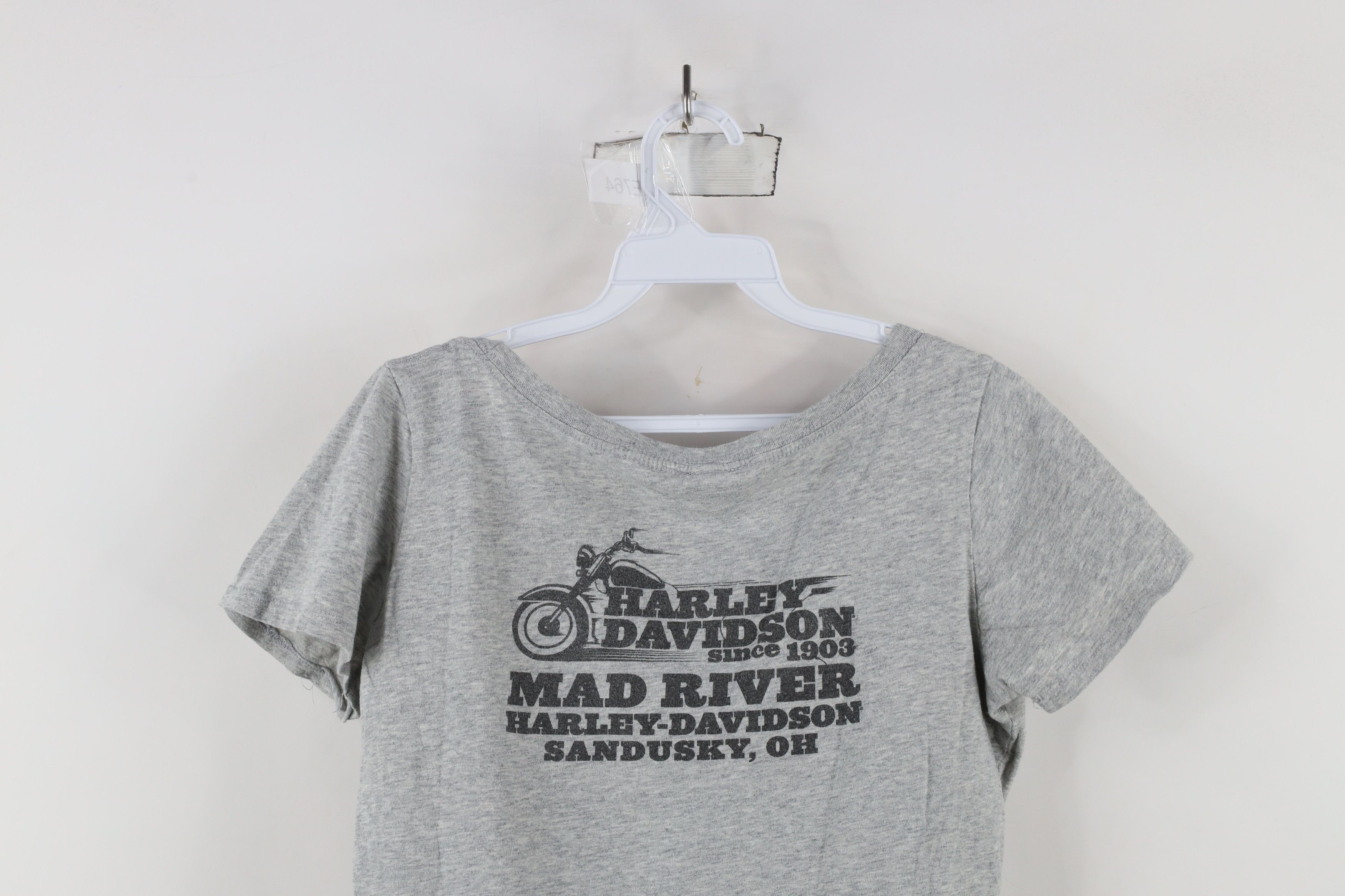 Harley Davidson × Vintage Y2K Harley Davidson Spell Eagle Lightning Bolt T-Shirt Gray Size L / US 10 / IT 46 - 12 Thumbnail