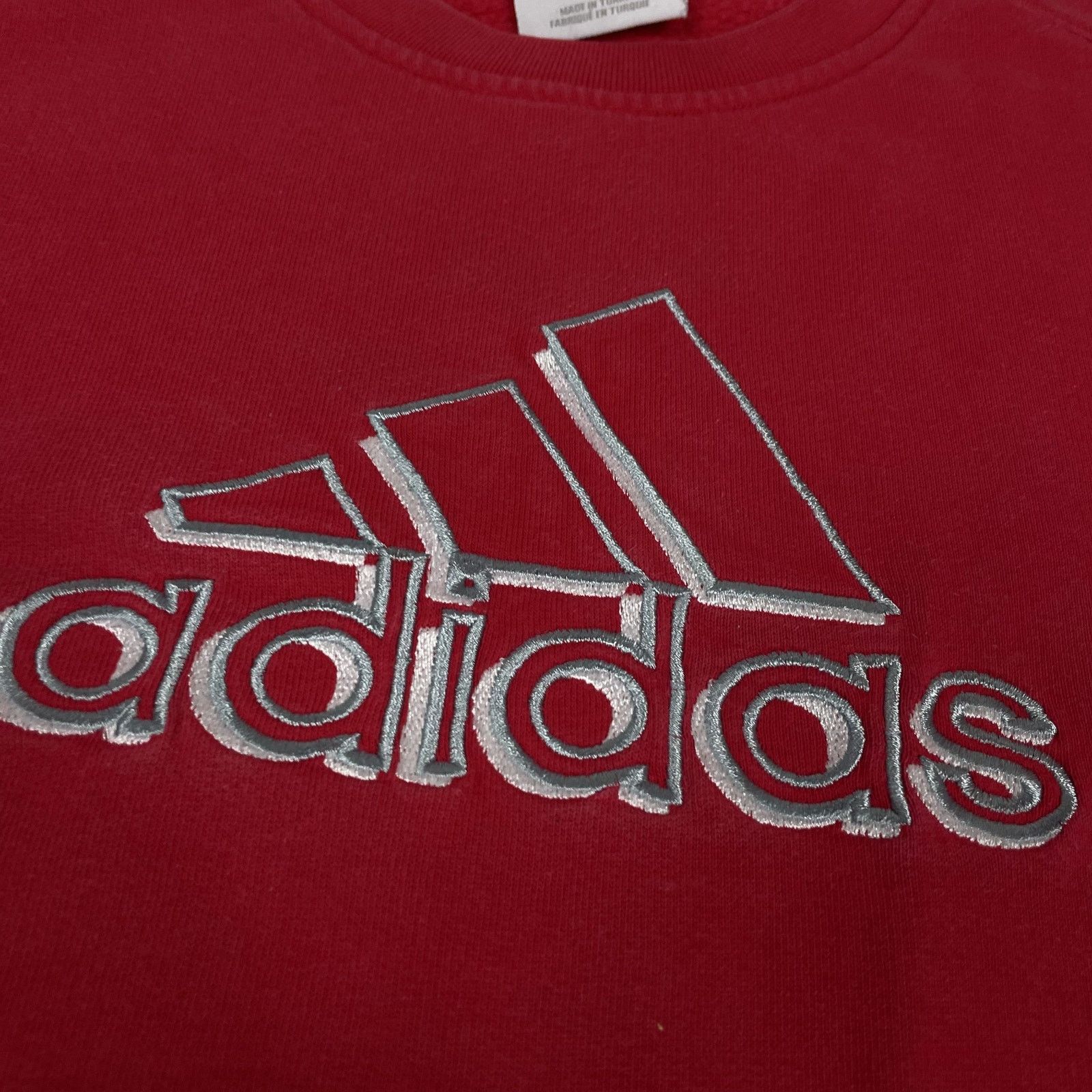 Adidas × Vintage Adidas Men's Red 3-Stripes Trefoil Fleece Lined Sweatshirt S Size US S / EU 44-46 / 1 - 2 Thumbnail