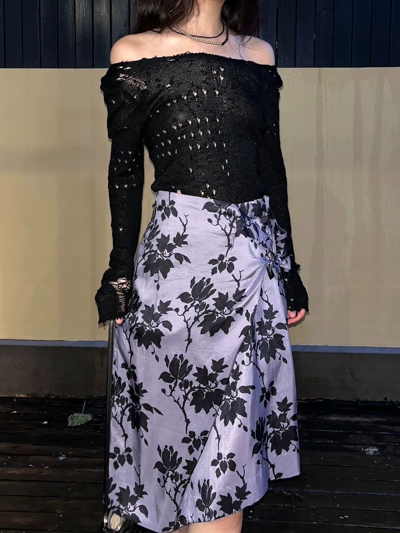 Dries Van Noten DRIES VAN NOTEN size:38 Purple printed skirt Size 42" / US 20 - 1 Thumbnail