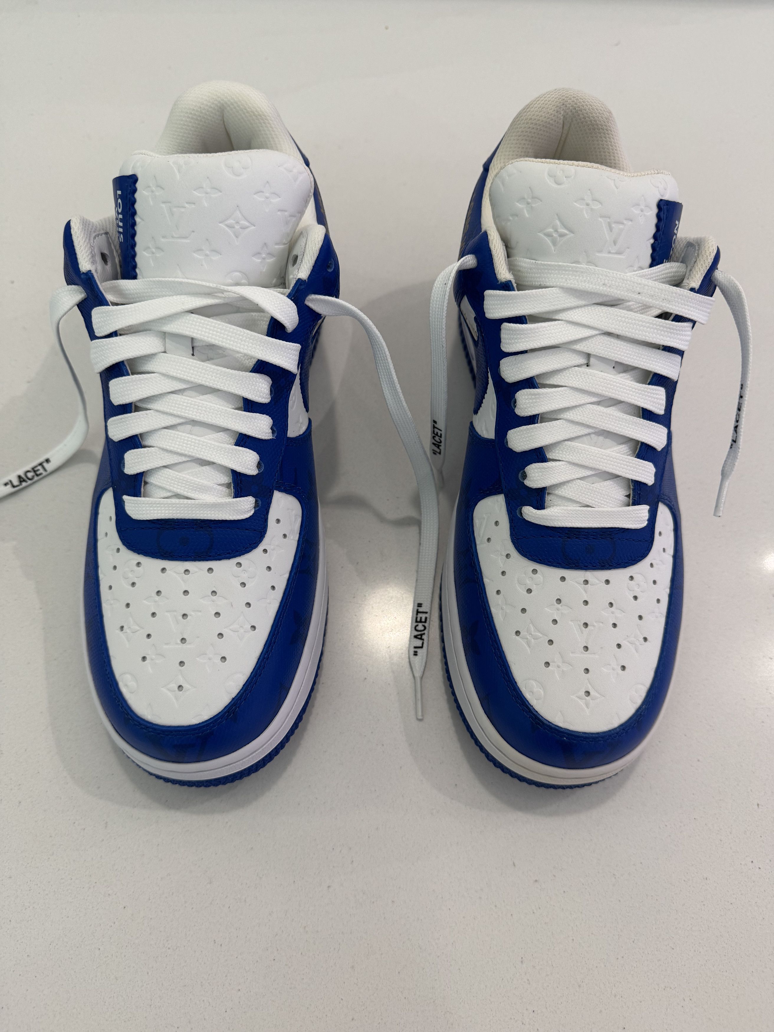 Louis Vuitton Louis Vuitton Nike Air Force 1 Low White Royal Size US 8 / EU 41 - 1 Thumbnail