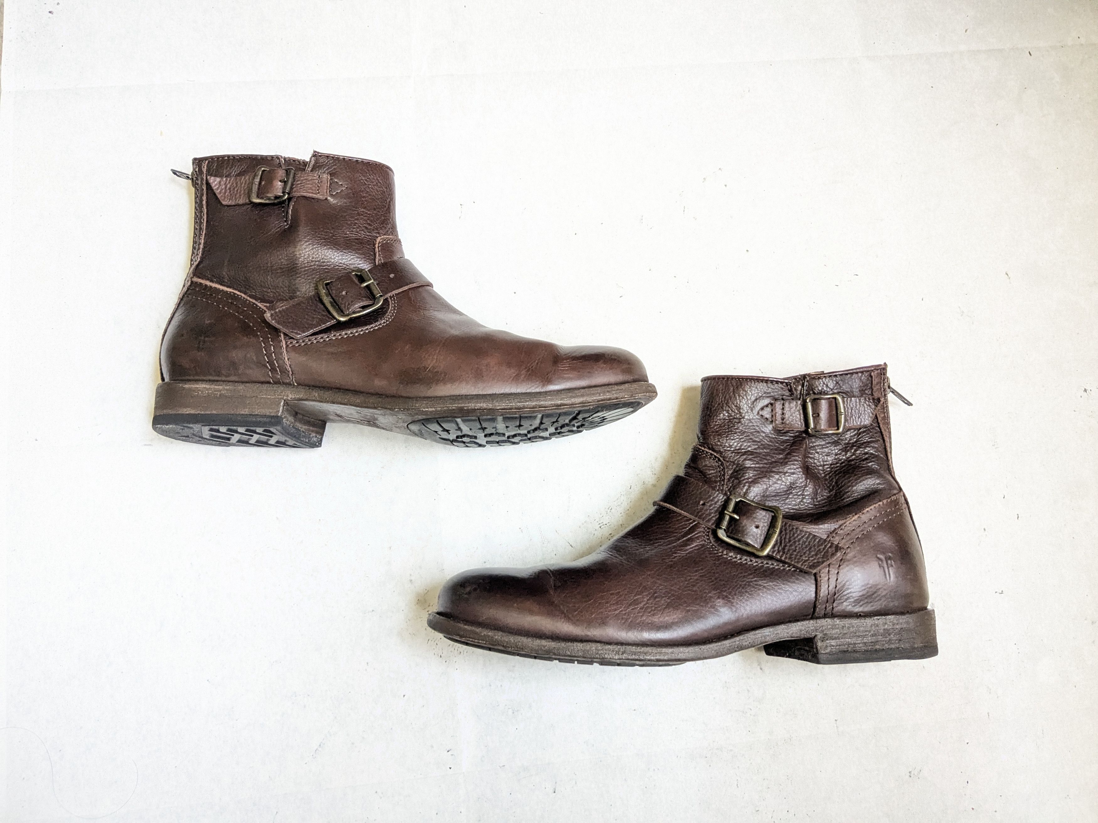 Frye Frye Engineer Boots Brown Leather 10 D Leather Buckle Size US 10 / EU 43 - 1 Thumbnail