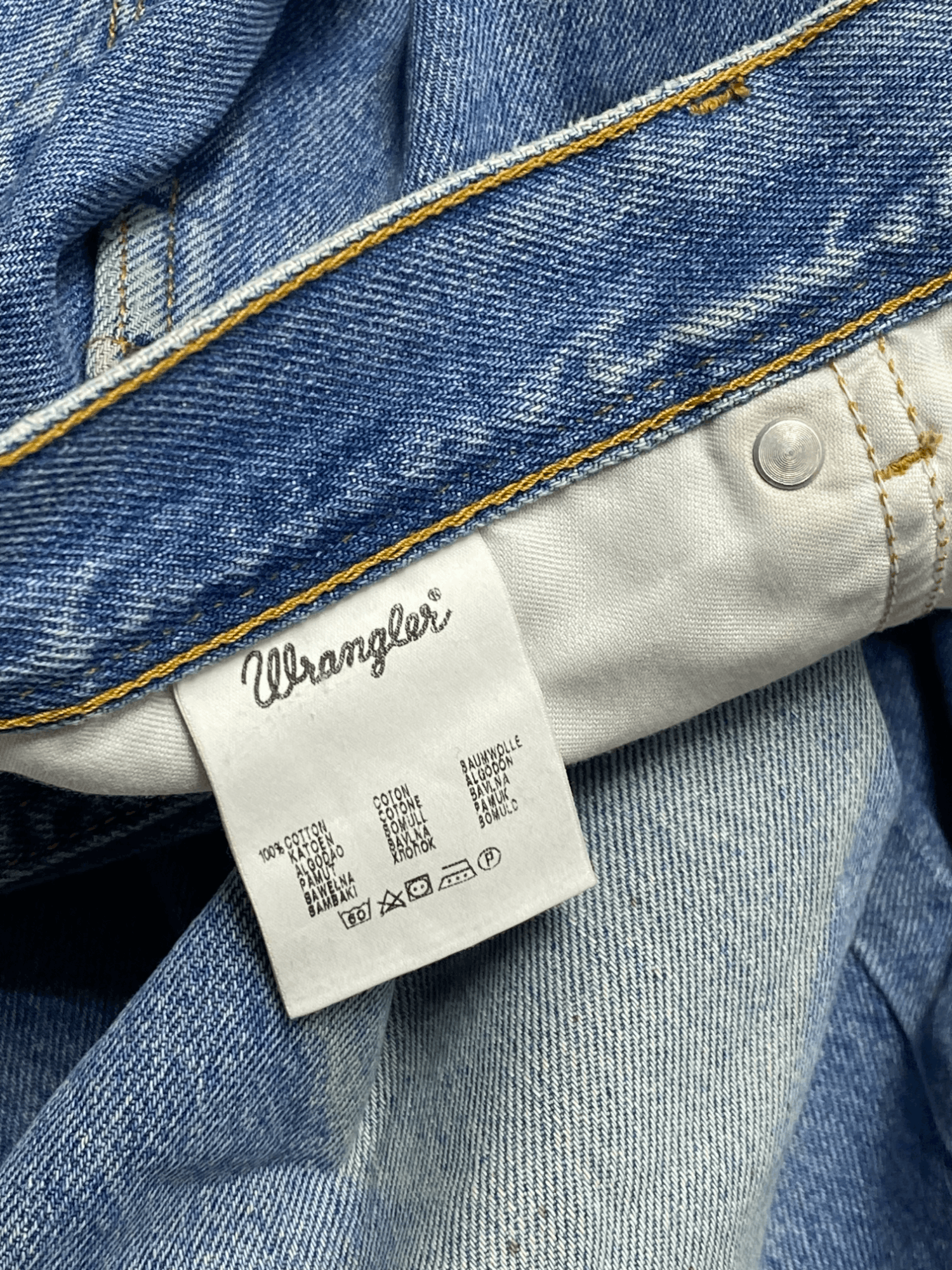 Jean Vintage WRANGLER Baggy Oversize Wide Blue Denim Jeans Size US 36 / EU 52 - 6 Thumbnail