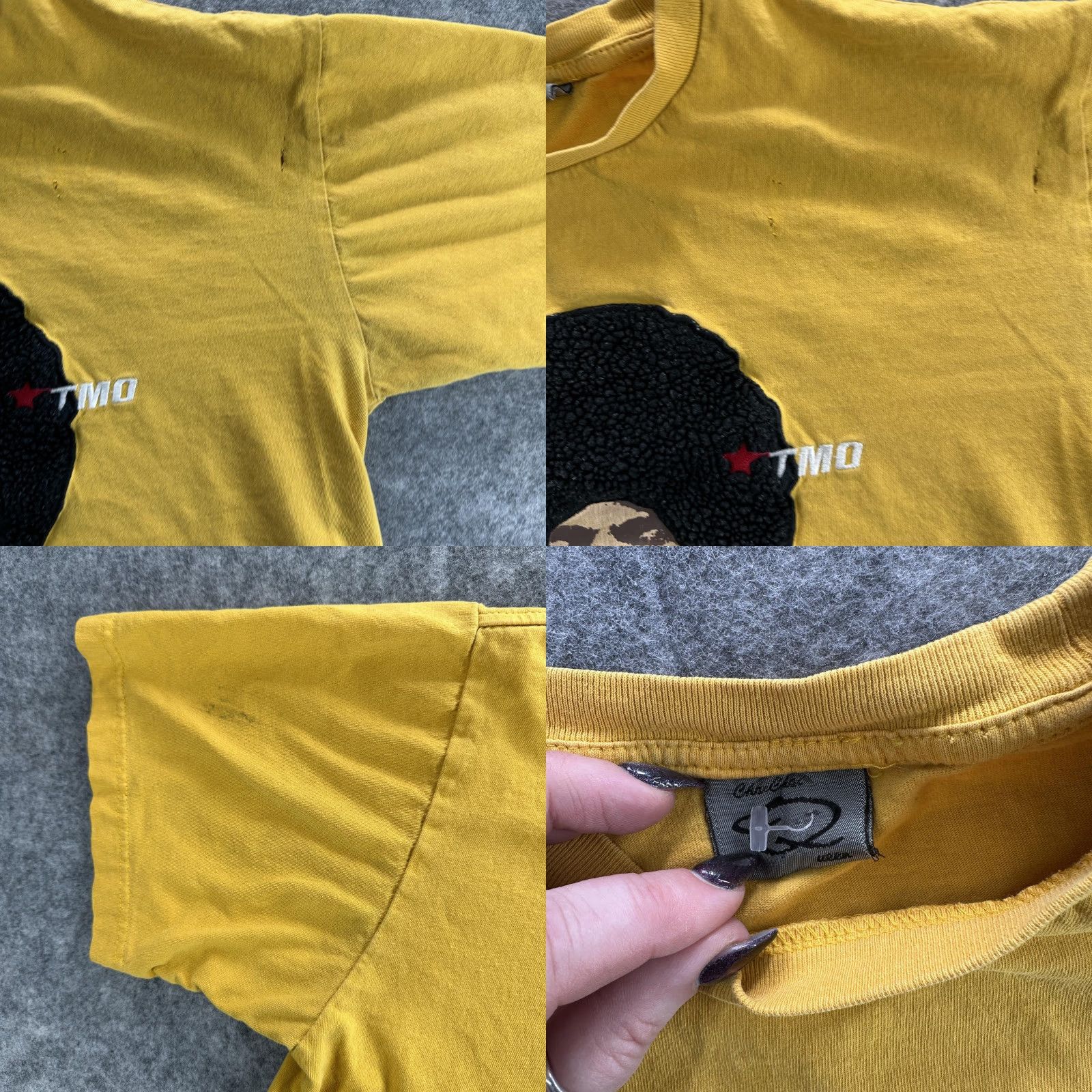 Vintage VINTAGE Club TMO Japan Graphic T-Shirt Mens Large Yellow Afro 90s Retro Tee Size US L / EU 52-54 / 3 - 8 Thumbnail