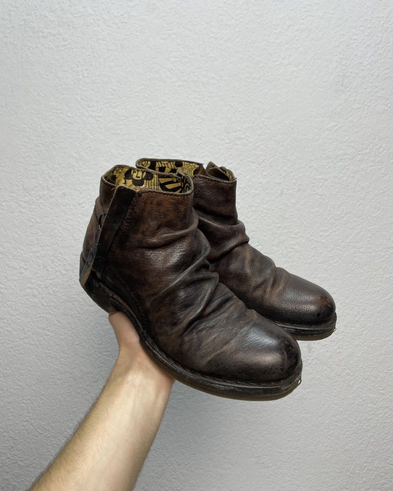If Six Was Nine Vintage Italian AS 98 Rick Owens Style Leather Biker Boots Size US 8 / IT 38 - 4 Thumbnail