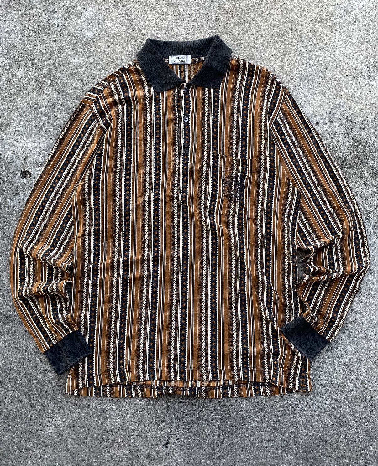 Versace Vintage Versace Polo Shirt Size US L / EU 52-54 / 3 - 1 Thumbnail