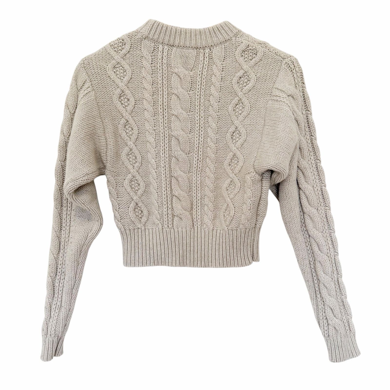 & Other Stories & Other Stories Cream Wool Cable Knit Cropped Sweater Sz XS Size XS / US 0-2 / IT 36-38 - 4 Thumbnail