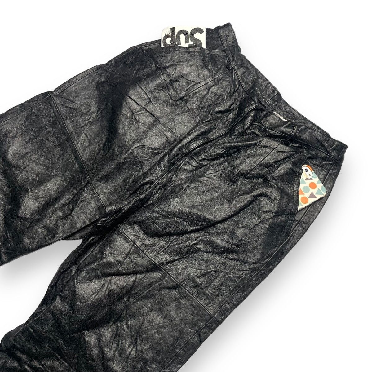 If Six Was Nine × Japanese Brand × Le Grande Bleu (L.G.B.) 🇯🇵🖤 RAPIDO SPIRIT COWHIDE LEATHER PANTS Size 26" / US 2 / IT 38 - 3 Thumbnail