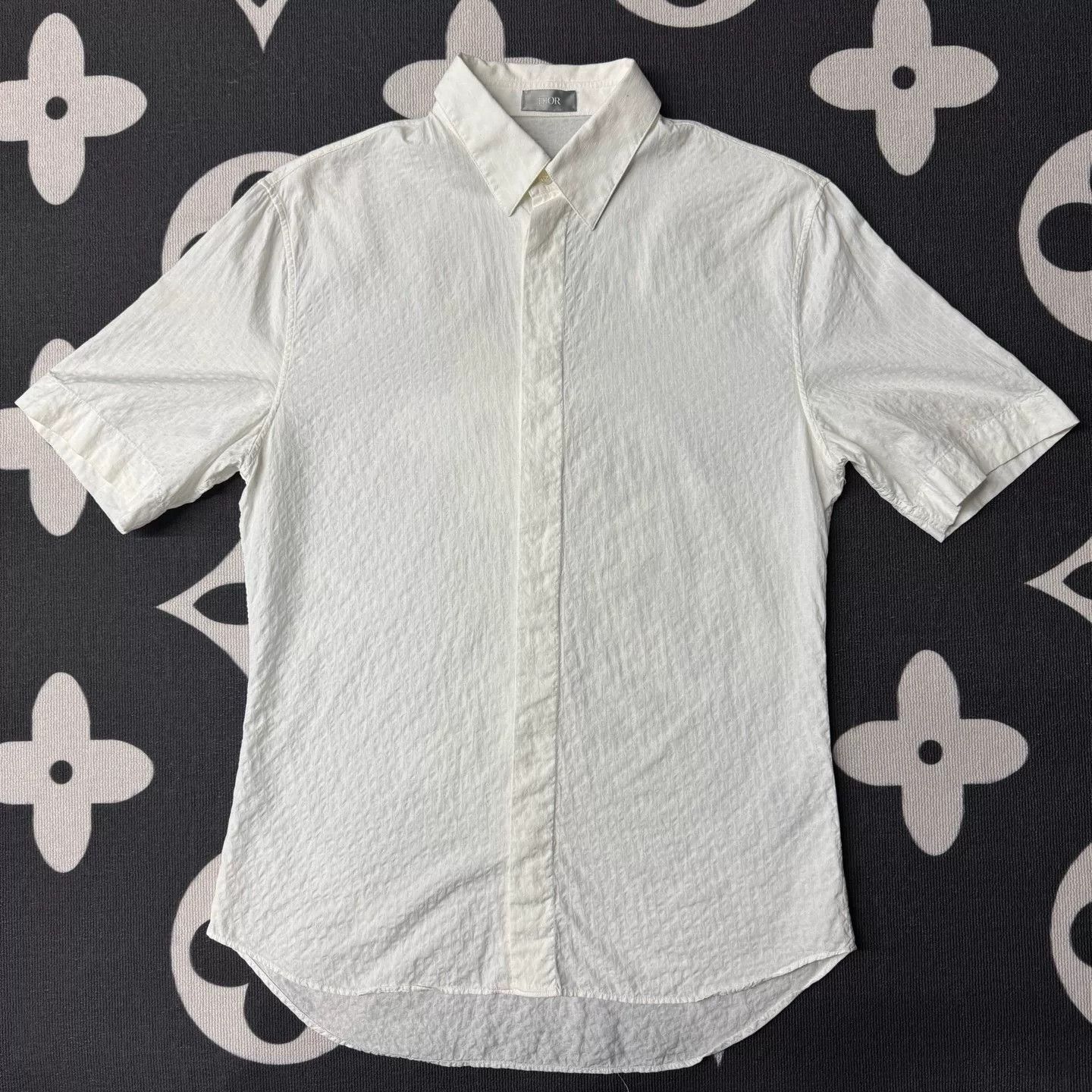 Dior DIOR White Short-Sleeve Button-Down Shirt Size US XXS / EU 40 - 1 Thumbnail