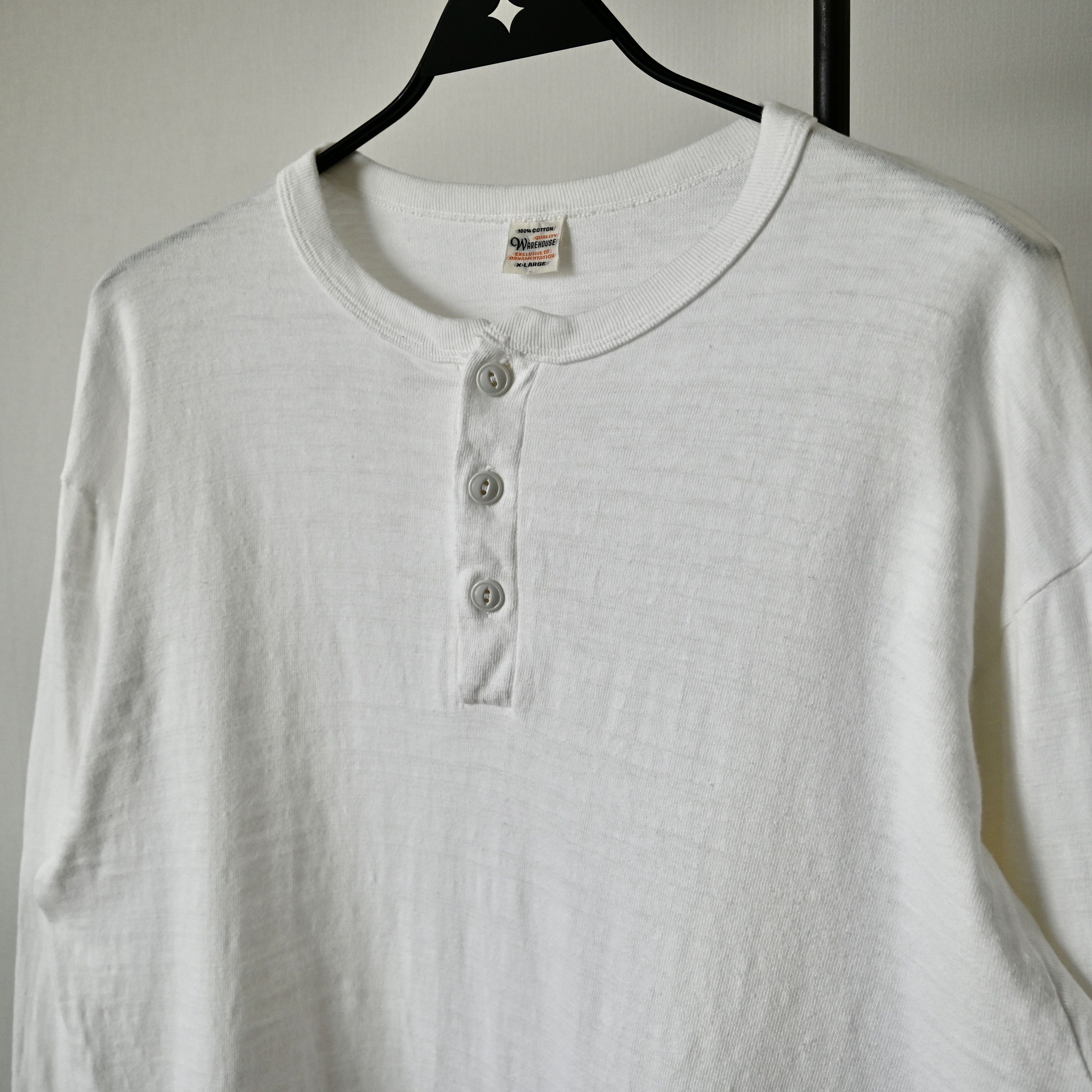 Warehouse Warehouse "shadow border" henley neck t-shirt made in Japan Size US XL / EU 56 / 4 - 4 Thumbnail
