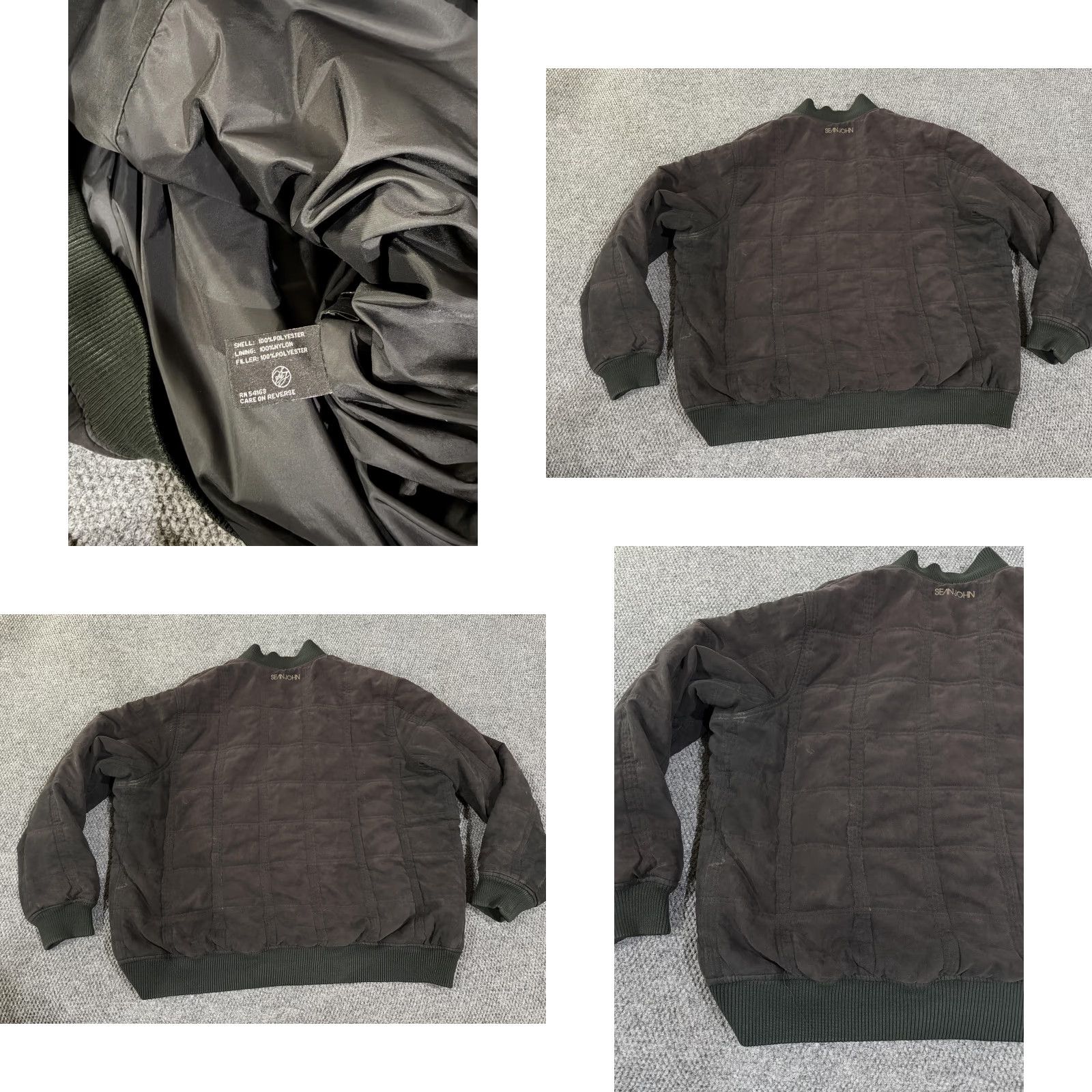 Sean John Sean John Jacket Mens 3XL Brown Microfiber Quilted Bomber Full Zip Lined Warm Size US XXL / EU 58 / 5 - 8 Thumbnail