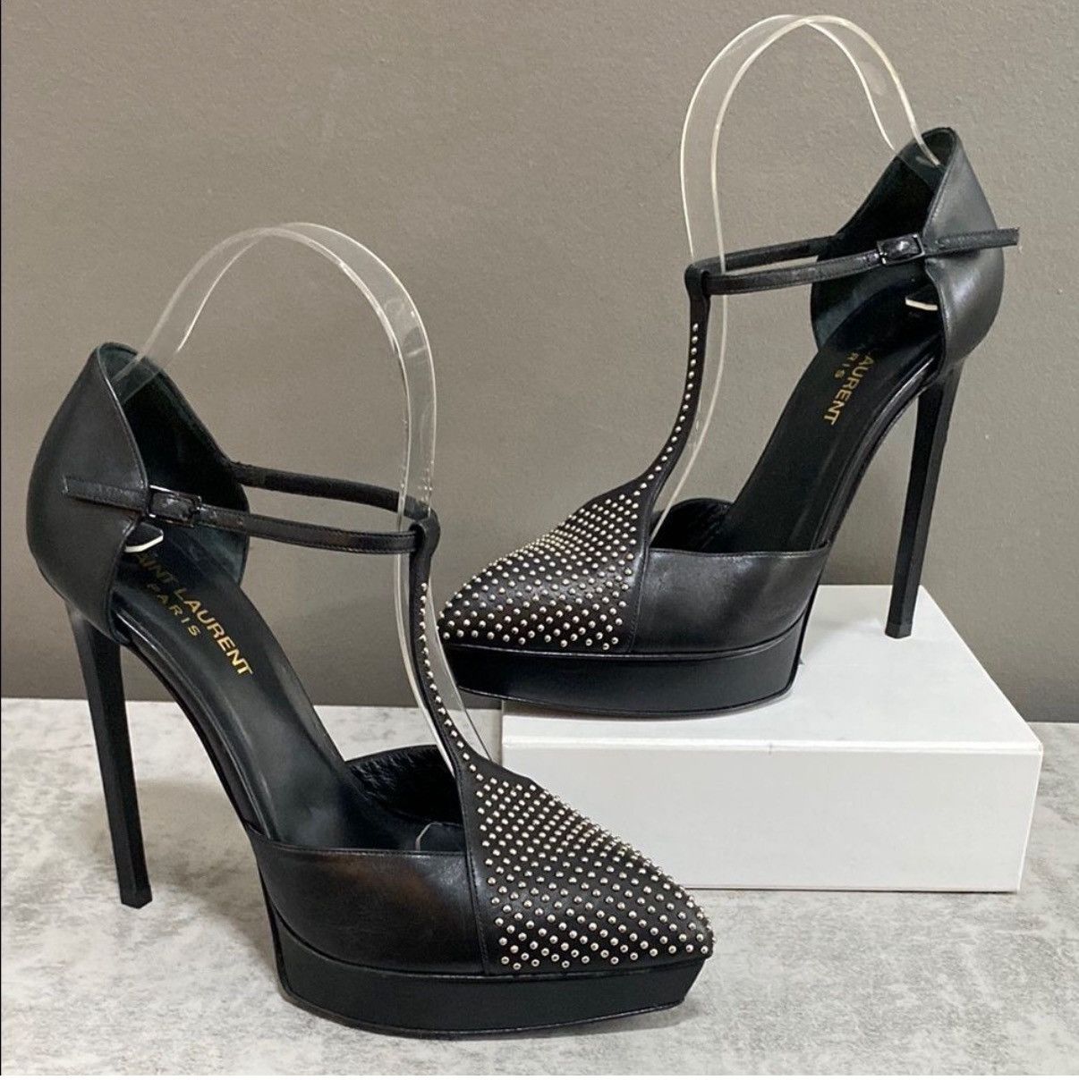 Saint Laurent Paris Saint Laurent | Studded Janis T-Strap | EUC | Hedi Slimane Size US 7.5 / IT 37.5 - 1 Thumbnail