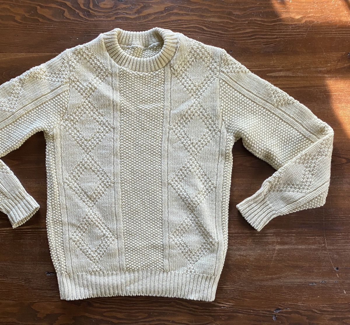 Vintage Vintage 60’s/70’s Cream Fisherman Knit Sweater Size US M / EU 48-50 / 2 - 1 Thumbnail