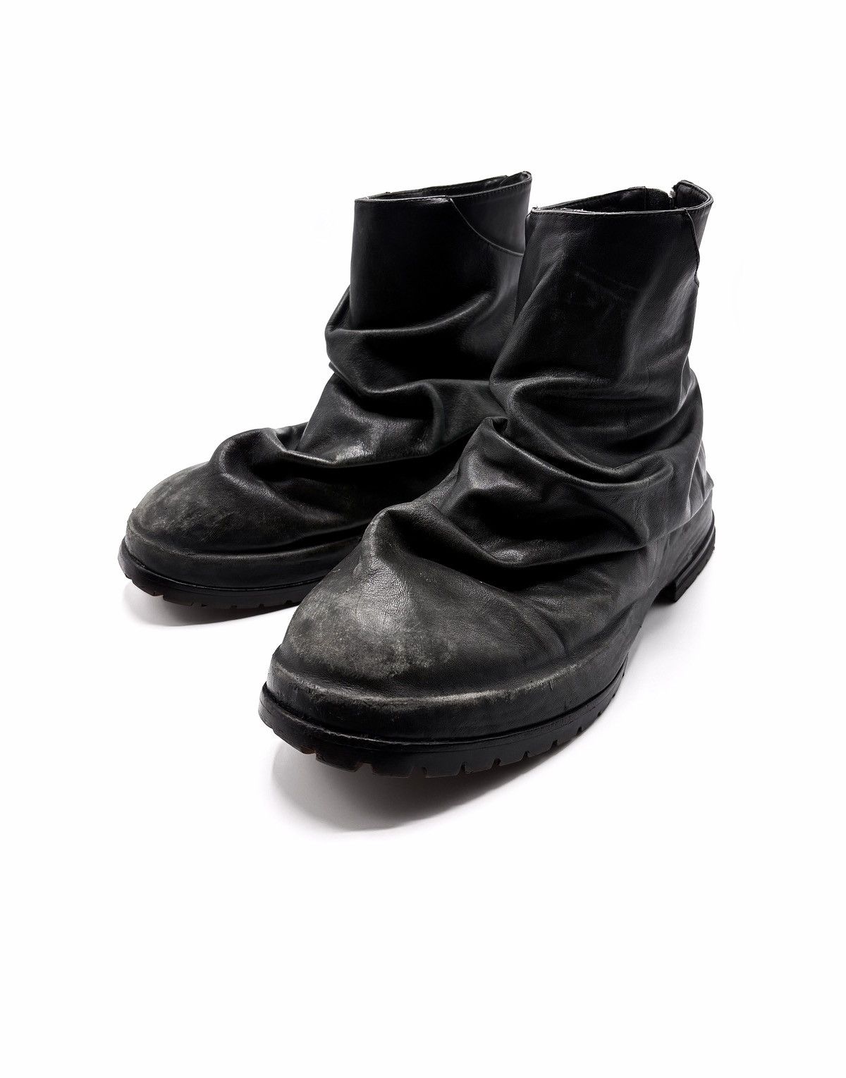 424 424 Marathon Distressed Black Leather Boots Size US 11 / EU 44 - 3 Thumbnail