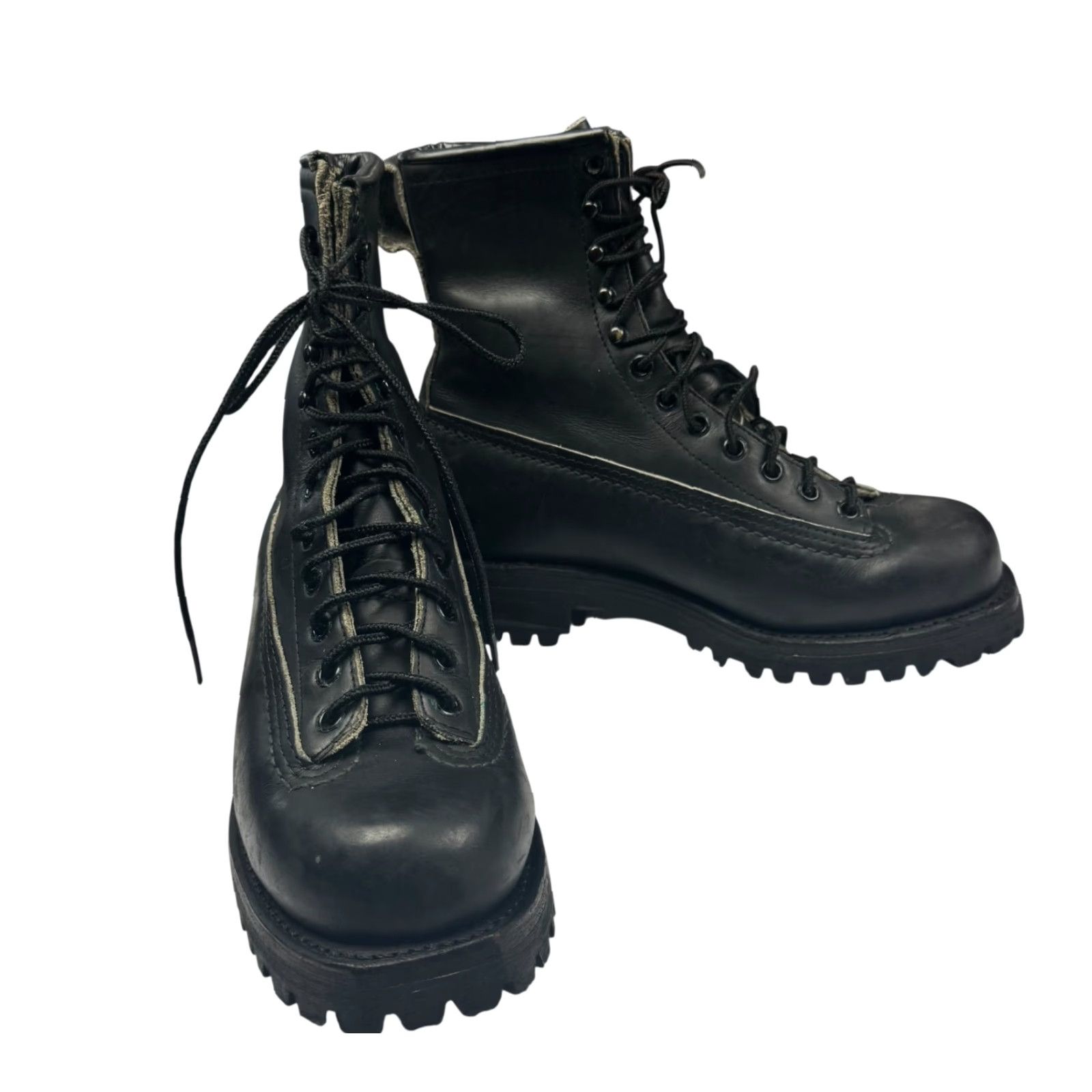 Chippewa VINTAGE Chippewa Combat Service Leather Boots 8718 Black Boots Men Size 6 Leather C US Shoe Black Mens Size US 6 / EU 39 - 2 Thumbnail