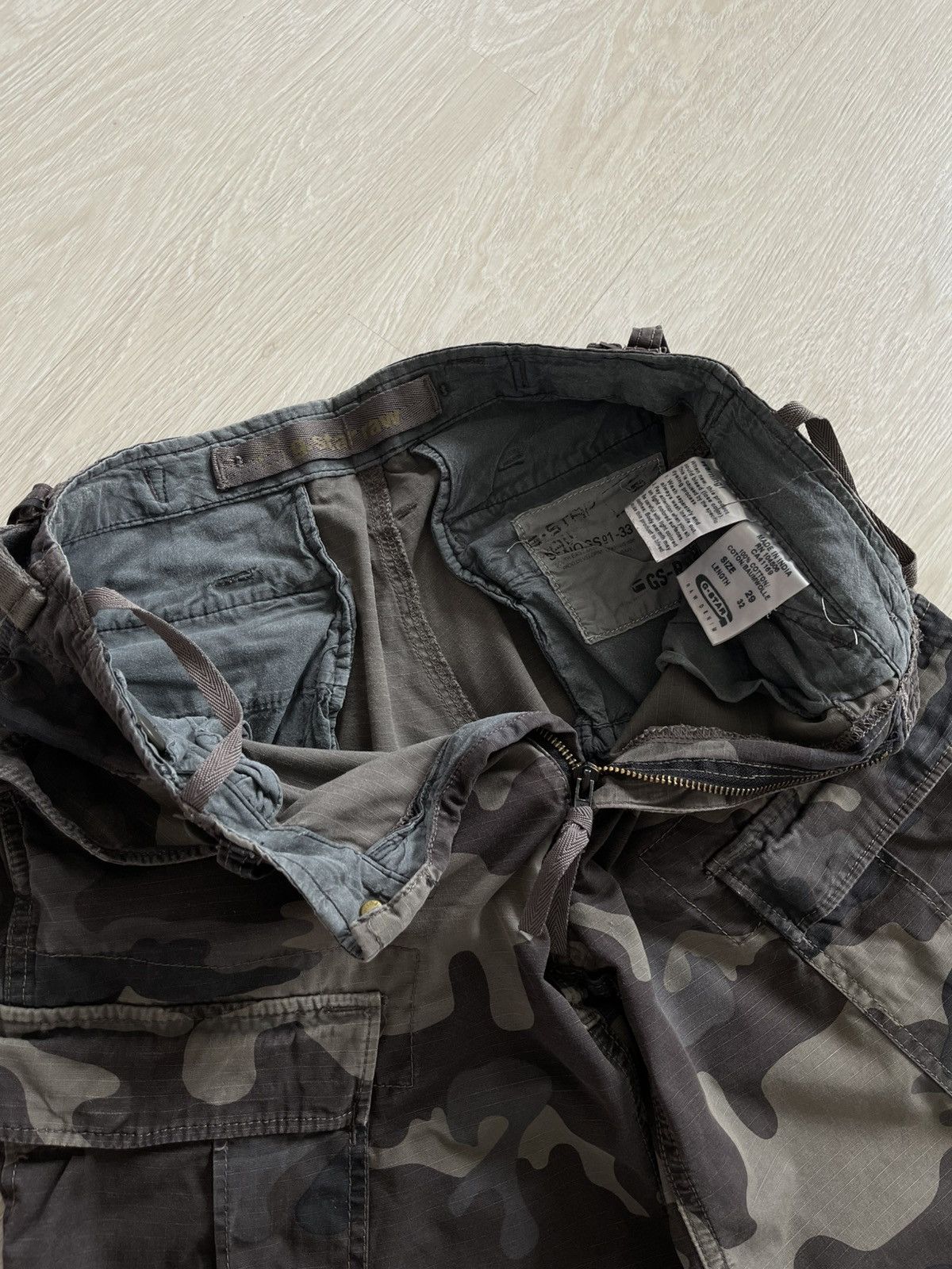 G-Star G Star Raw Military Camo Baggy Distressed Cargo Pants Size US 30 / EU 46 - 7 Thumbnail