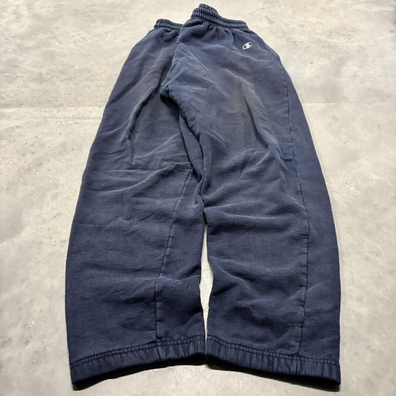 Japanese Brand × Vintage Crazy Vintage Y2K/2000s Faded Navy Blue Essential Sweatpants! Size US 30 / EU 46 - 3 Thumbnail