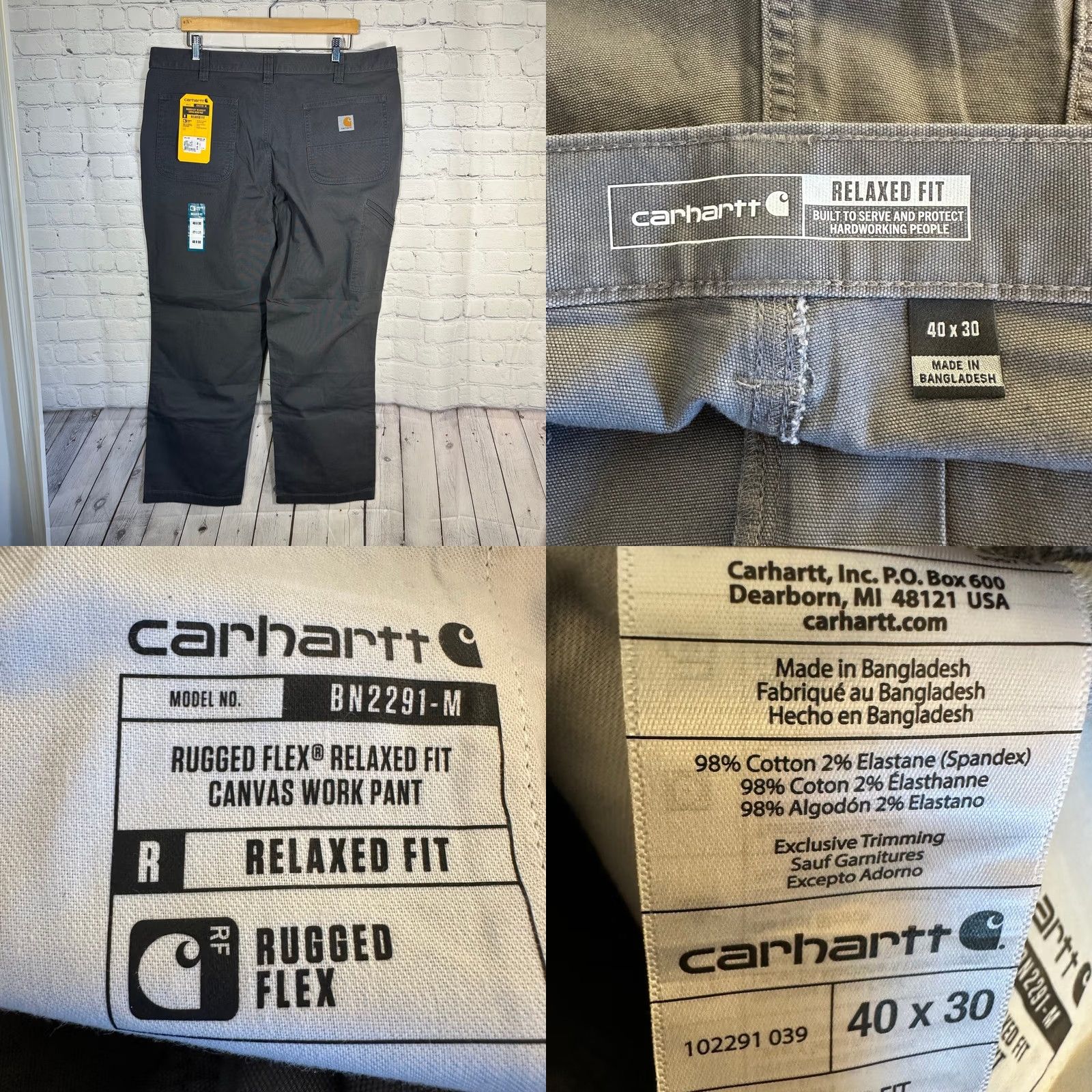 Carhartt Carhartt Rugged Flex Relaxed Fit Canvas Work Pants Gray 40x30 Men BN2291-M Size US 40 / EU 56 - 8 Thumbnail