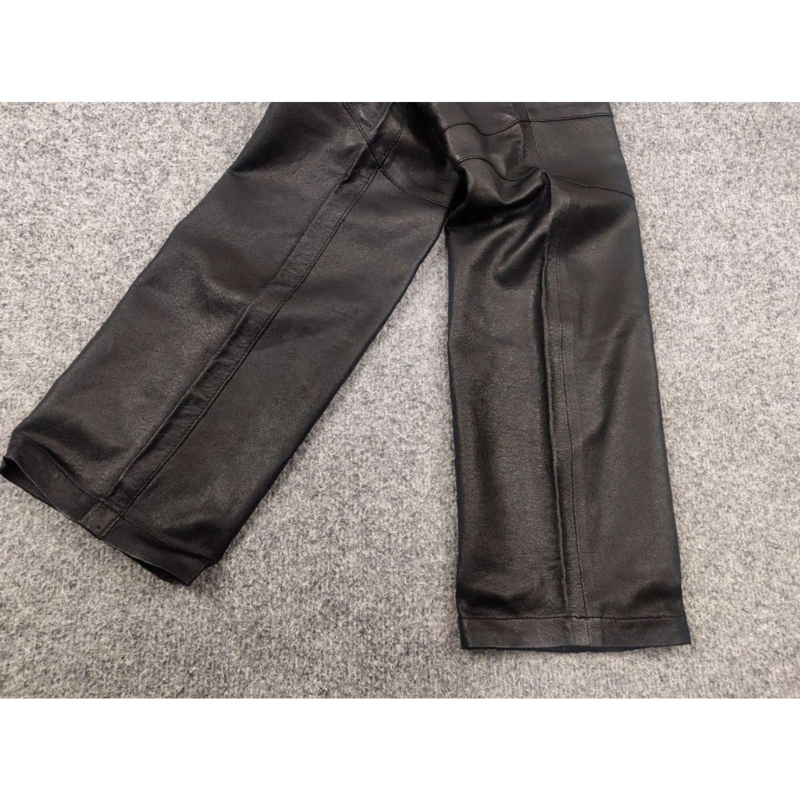 Balmain Gardeur Design Perfect men's Leather Pants Balmain Biker Style Straight Pants 32 Black Leather Size US 32 / EU 48 - 6 Thumbnail