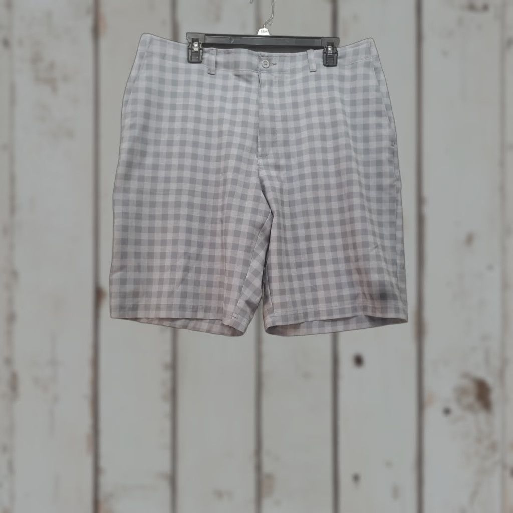 Vintage Jack Nicklaus Men's Plaid Short Pants Green Size 38 Flat Front Light Wt. Stretch Size US 38 / EU 54 - 1 Thumbnail
