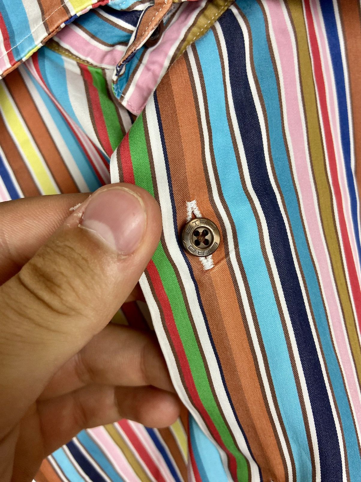 Etro Etro Milano Mens Striped Button-Down Luxury Shirt Size US L / EU 52-54 / 3 - 13 Thumbnail
