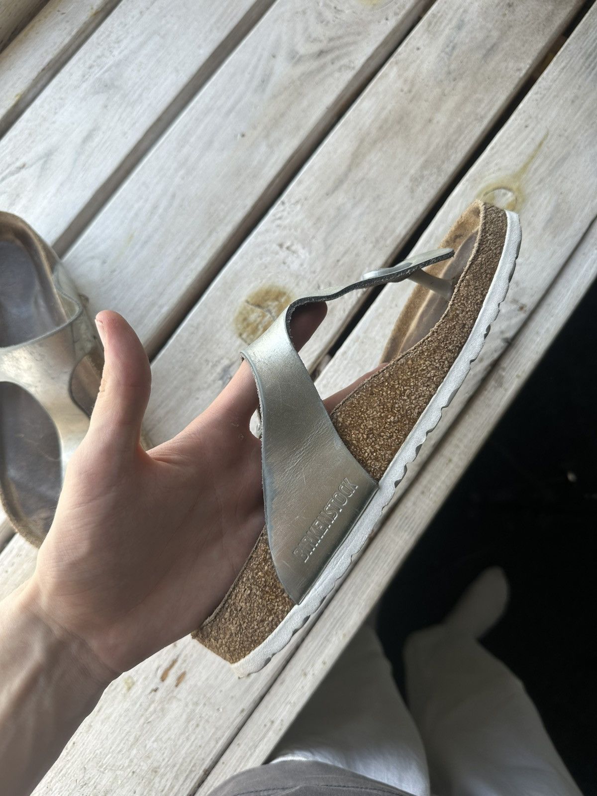 Birkenstock 🚨Vintage Birkenstock 38 silver Luxe Sandals rare slides Size US 8 / IT 38 - 10 Thumbnail
