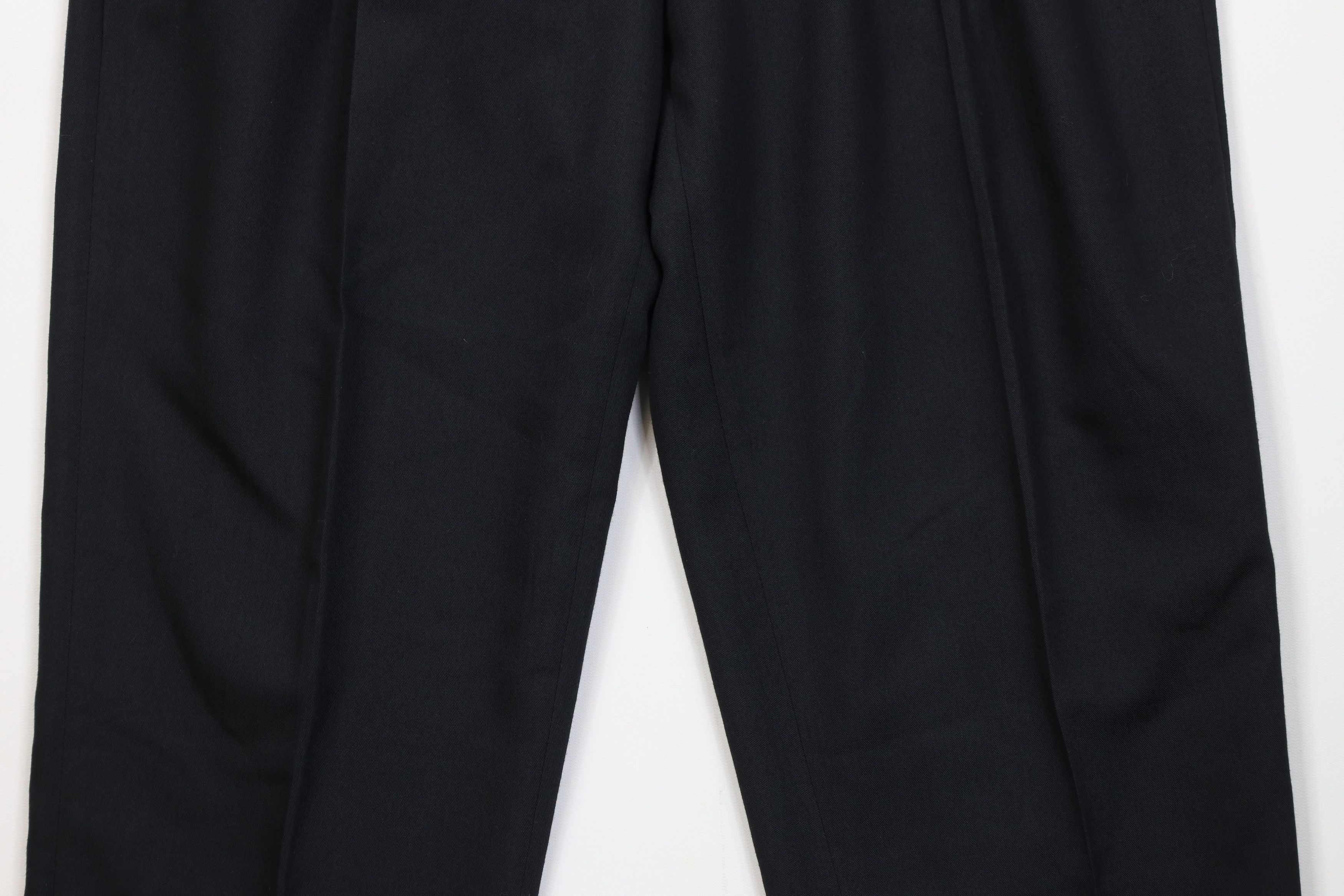 Vintage Vintage 90s Gabardine Blend Knit Wide Leg Chino Pants Black Size US 32 / EU 48 - 3 Thumbnail