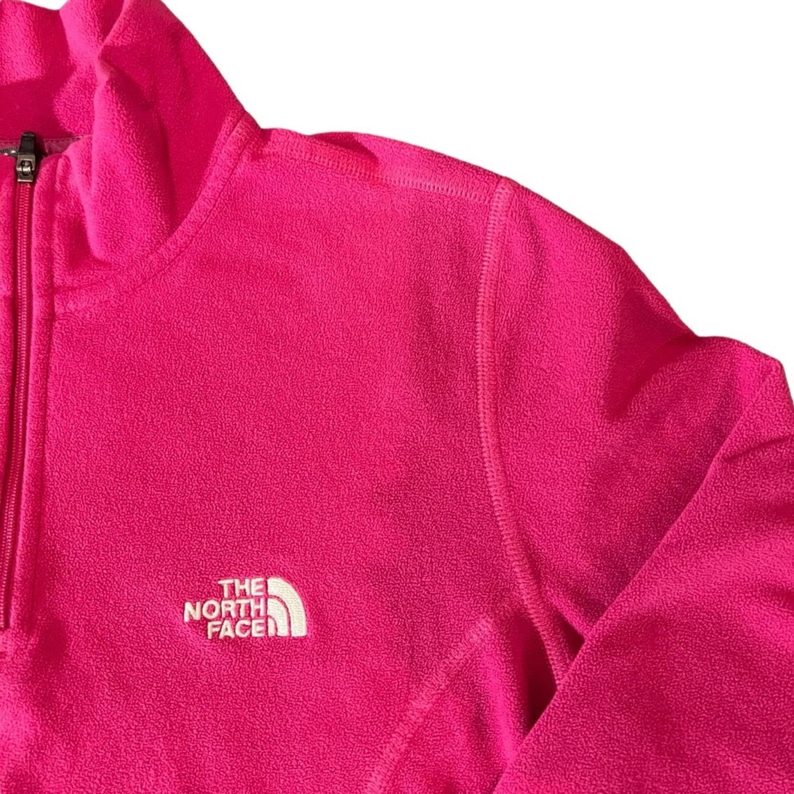 The North Face The North Face Womens Fleece Pullover Pink 1/4 Zip Mock Neck Size M / US 6-8 / IT 42-44 - 3 Thumbnail