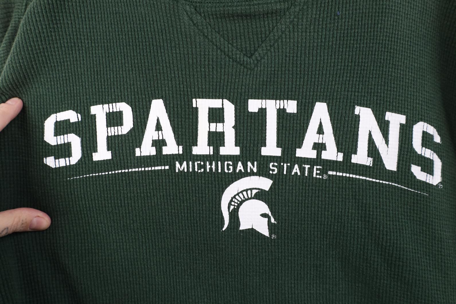 Vintage Vintage Michigan State University Thermal Knit T-Shirt Size US XL / EU 56 / 4 - 4 Thumbnail