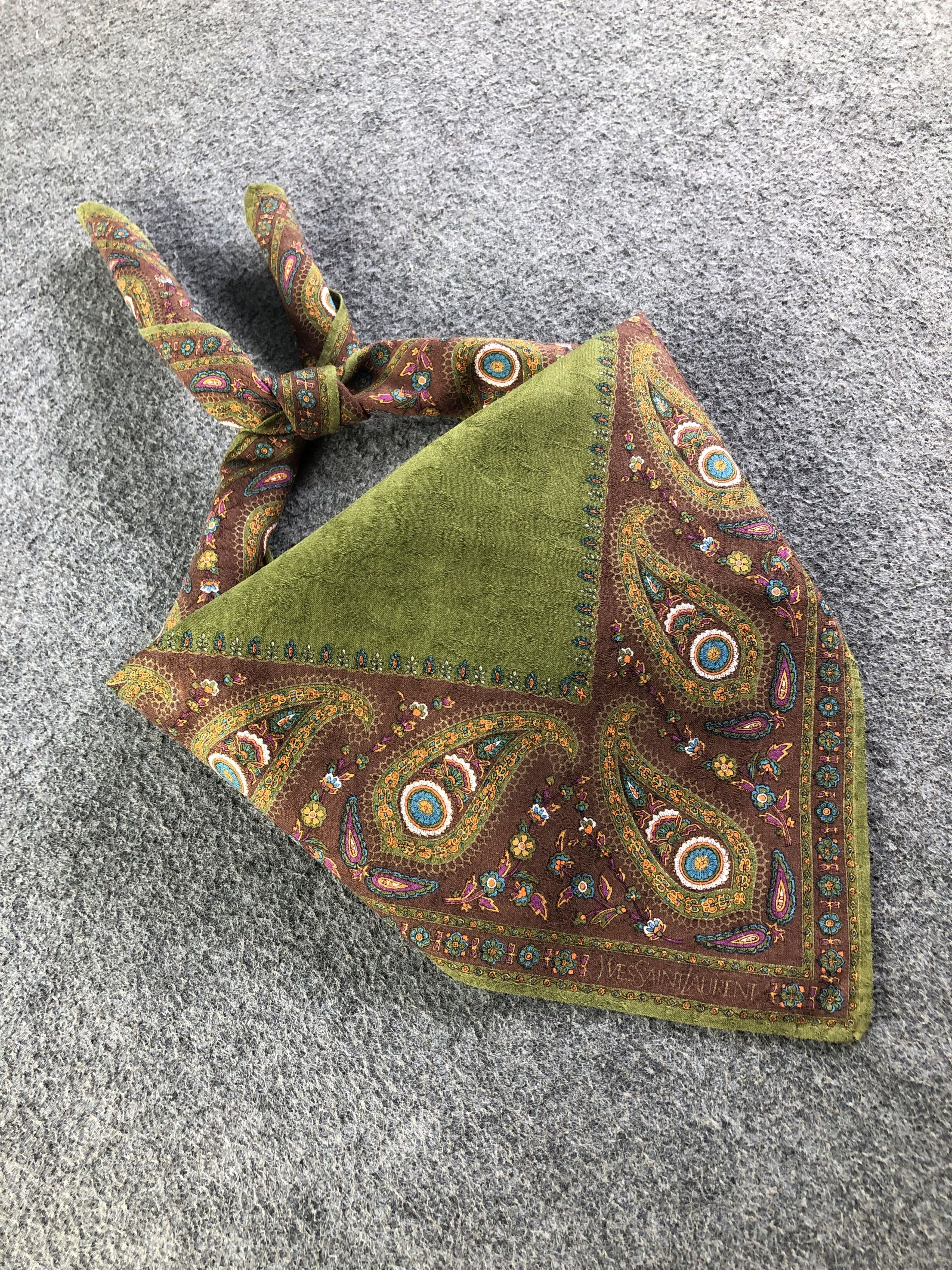 Yves Saint Laurent Yves Saint Laurent Handkerchief / Bandana / Neckerchief C394 Size ONE SIZE - 2 Thumbnail