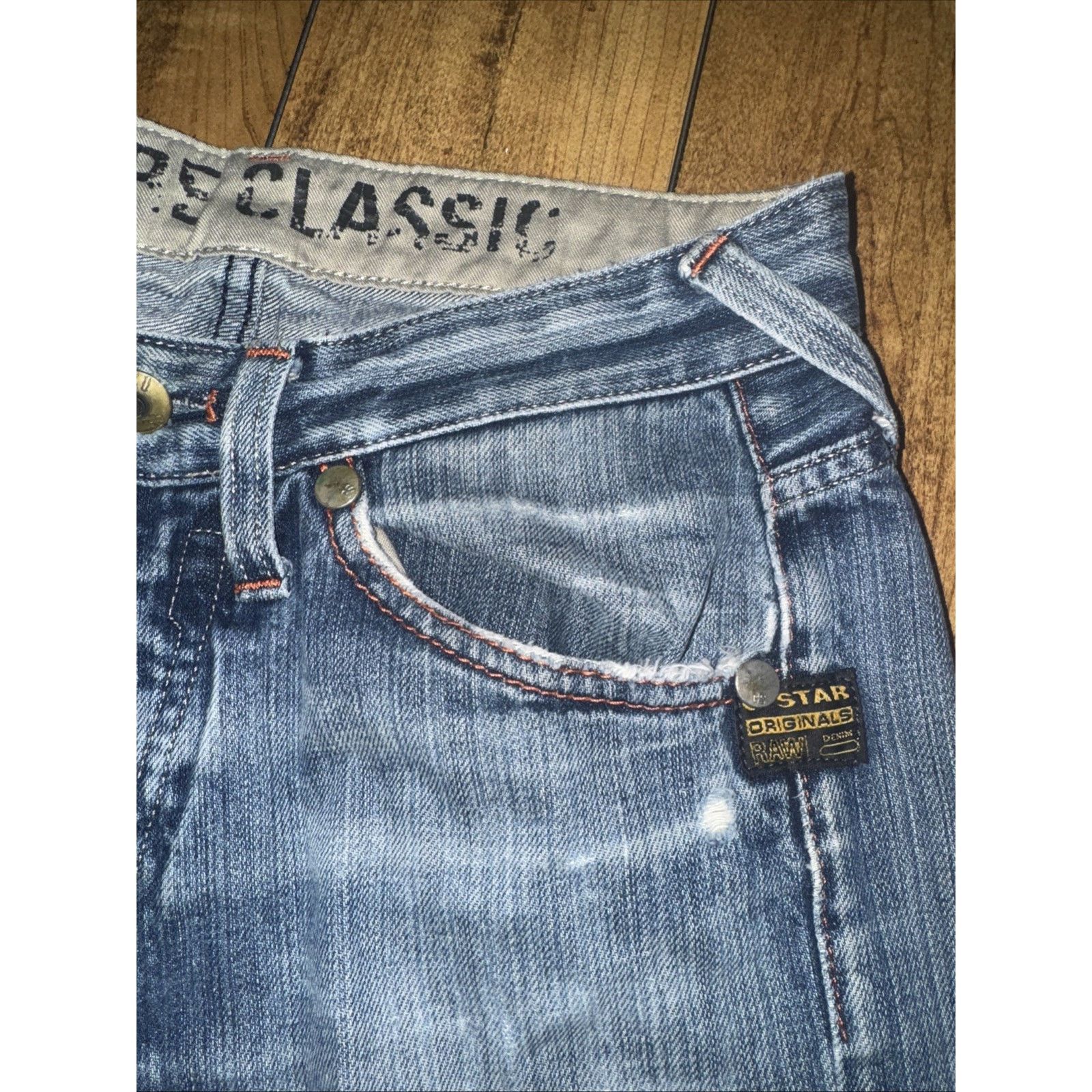 G-Star × Vintage G Star Raw Denim Jeans Blue 30x29 Distressed Y2K Core Size US 30 / EU 46 - 5 Thumbnail