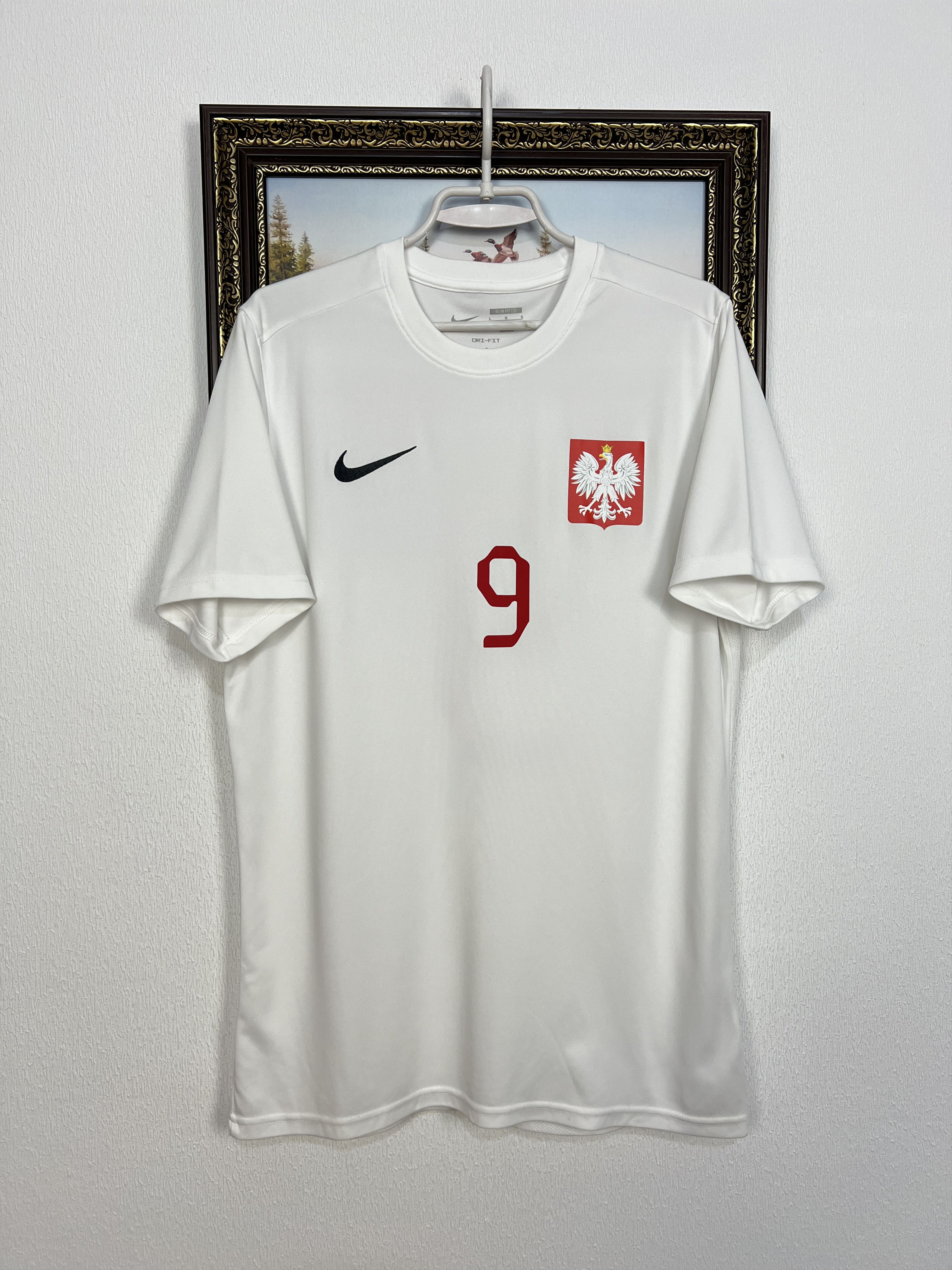 Nike Poland football shirt 2010 Soccer Nike #9 Lewandowski Jersey Size US L / EU 52-54 / 3 - 1 Thumbnail