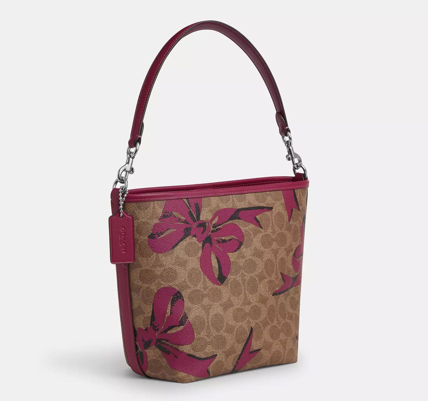 Coach City Bucket Bag In Signature Canvas With Bow Print CY651 Size ONE SIZE - 8 Thumbnail
