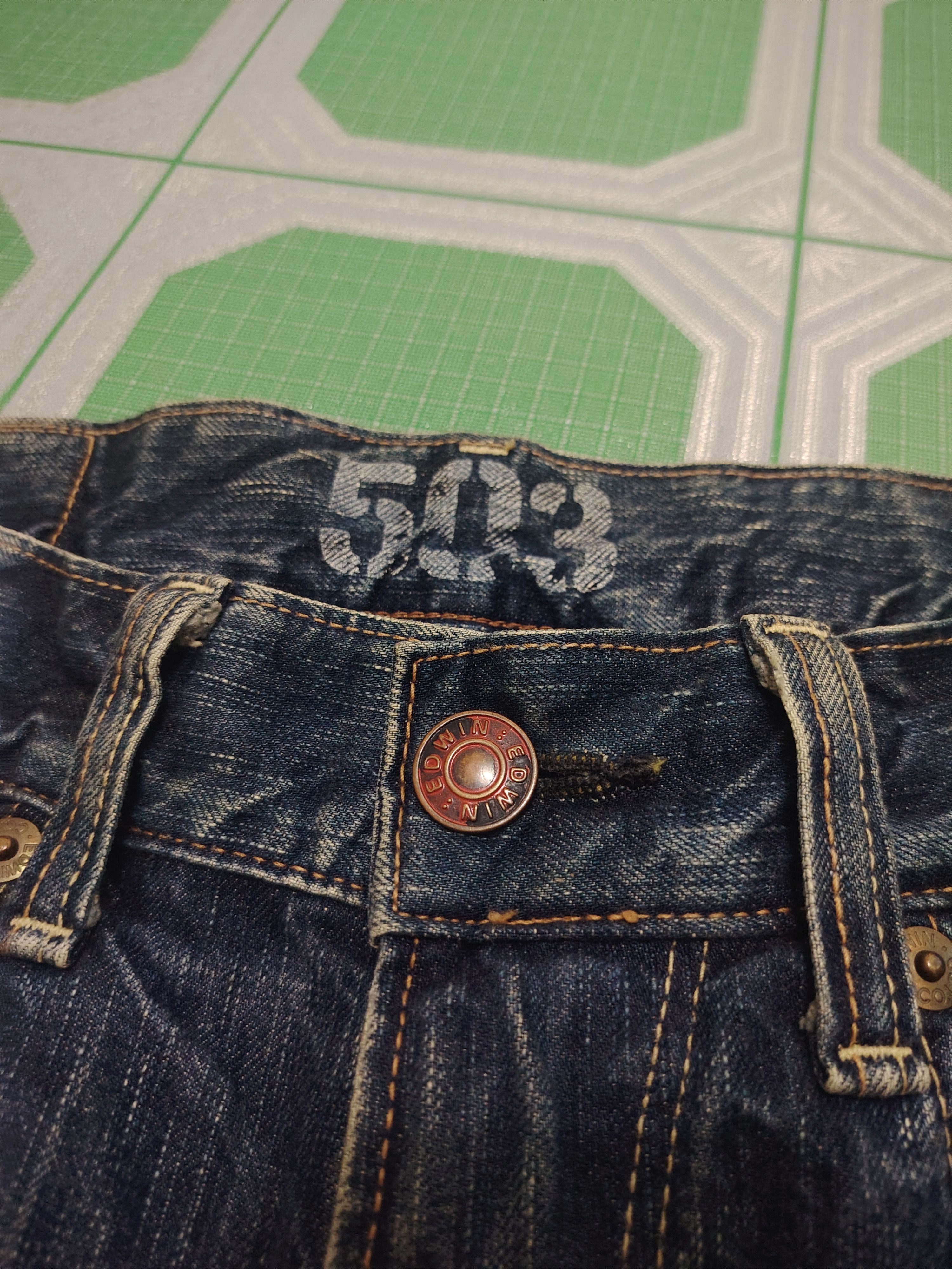 If Six Was Nine Japanese Edwin 503 Blue Trip Flare Jeans Distressed Jeans Size US 31 - 9 Thumbnail