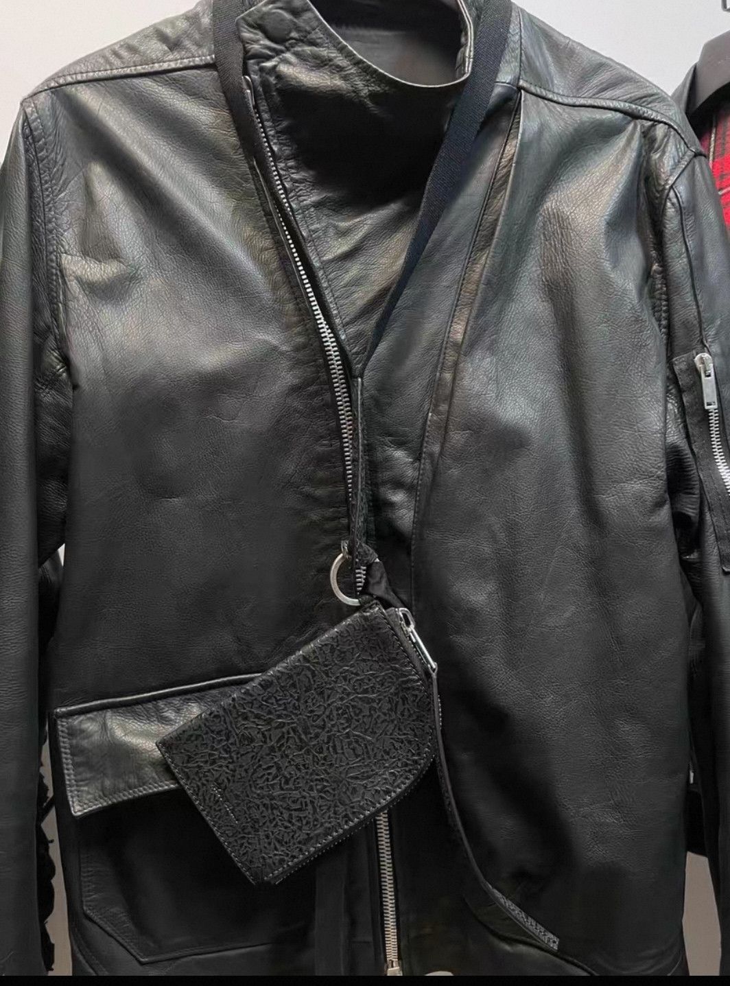 Rick Owens Rick Owens mainline embossed cowhide streamer card holder-2 Size ONE SIZE - 8 Thumbnail