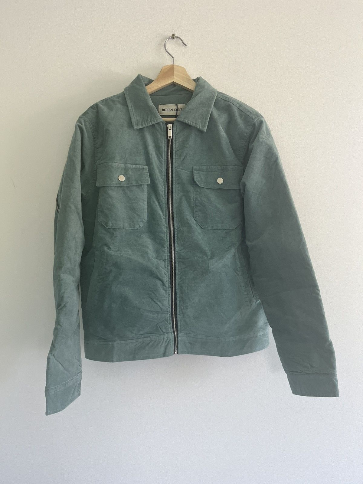 image of Lac Demure x Ruben Kone - Backzip Work Jacket “Mint”, Men's (Size Medium)
