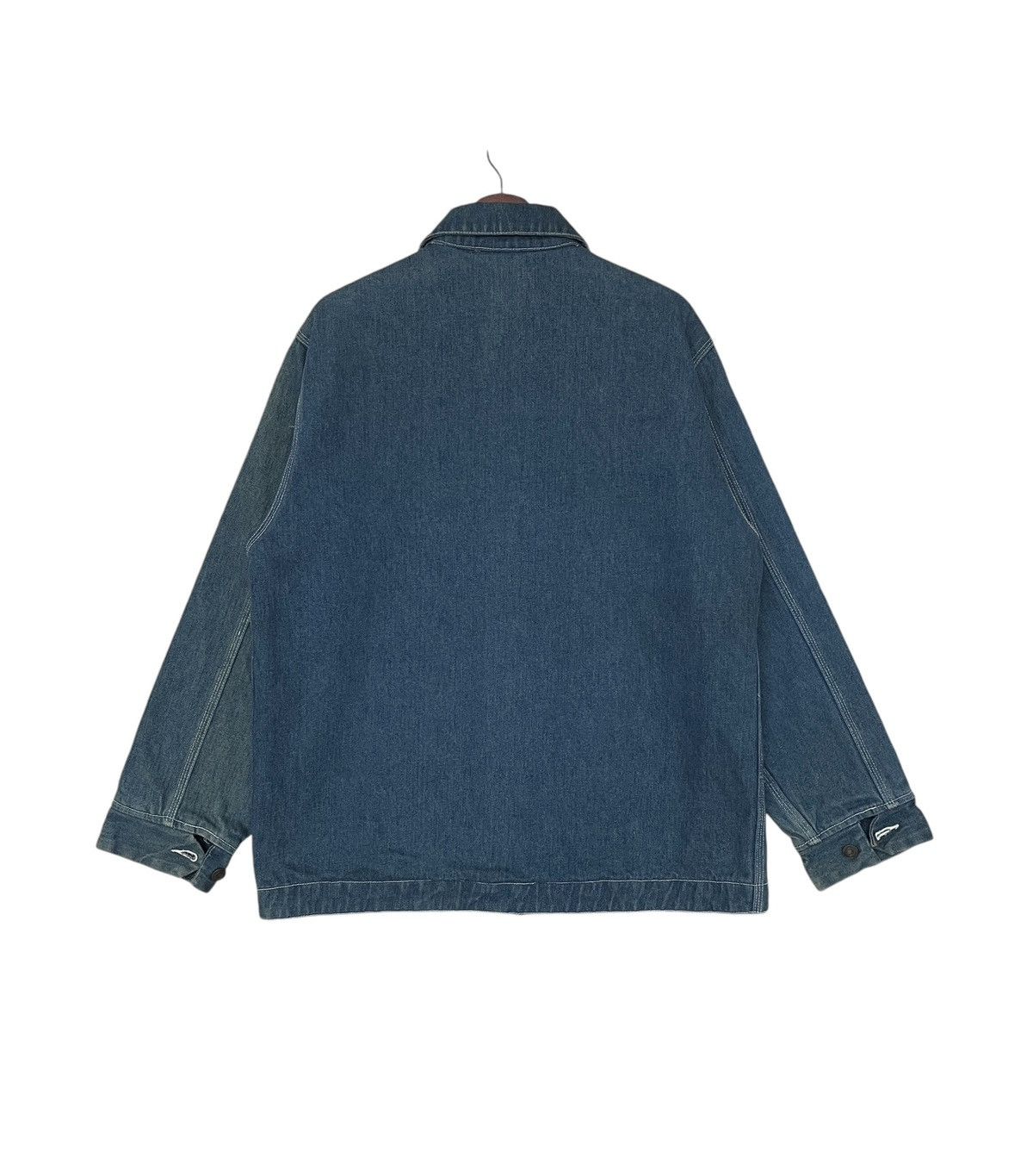 Vintage Vintage Brand Navy Fur Denim Chore Jacket 1990s Size US M / EU 48-50 / 2 - 2 Thumbnail