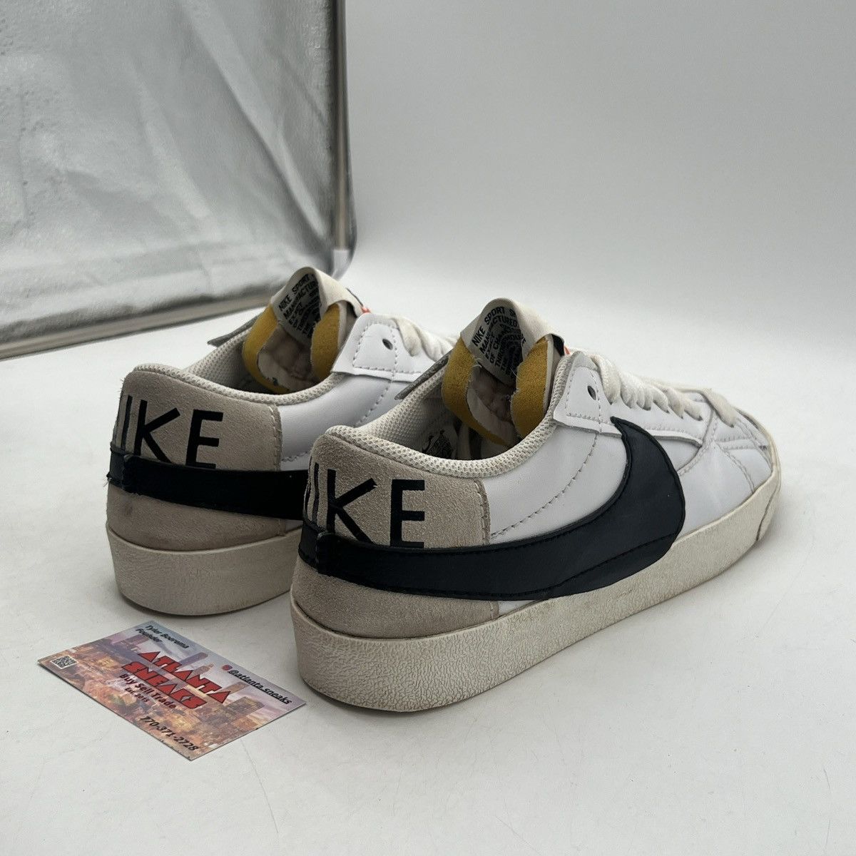 Nike Blazer low 77 jumbo white black Size US 12 / EU 45 - 5 Thumbnail
