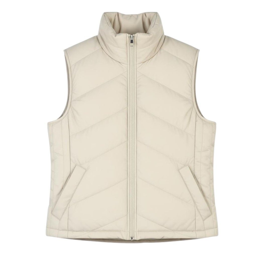Other NICOLE QUILT S Beige Padded High Neck Zip 88028 Size S / US 4 / IT 40 - 1 Thumbnail
