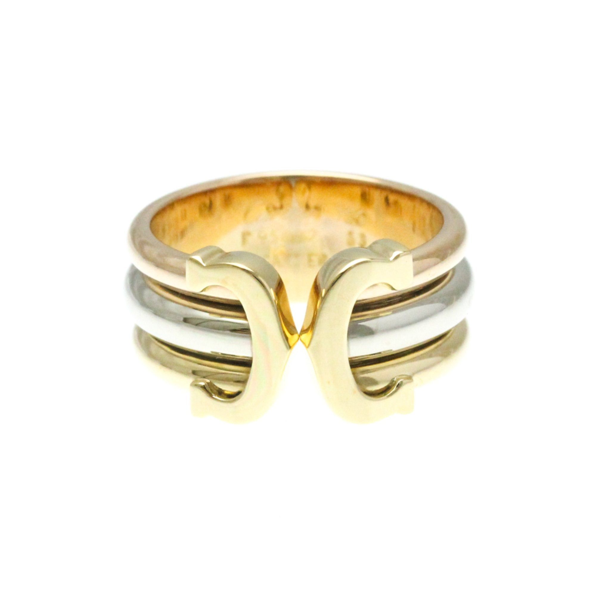 image of Cartier 2C Trinity Ring Pink Gold [18K],white Gold [18K],yellow Gold [18K] Fashion No Stone Band Ri