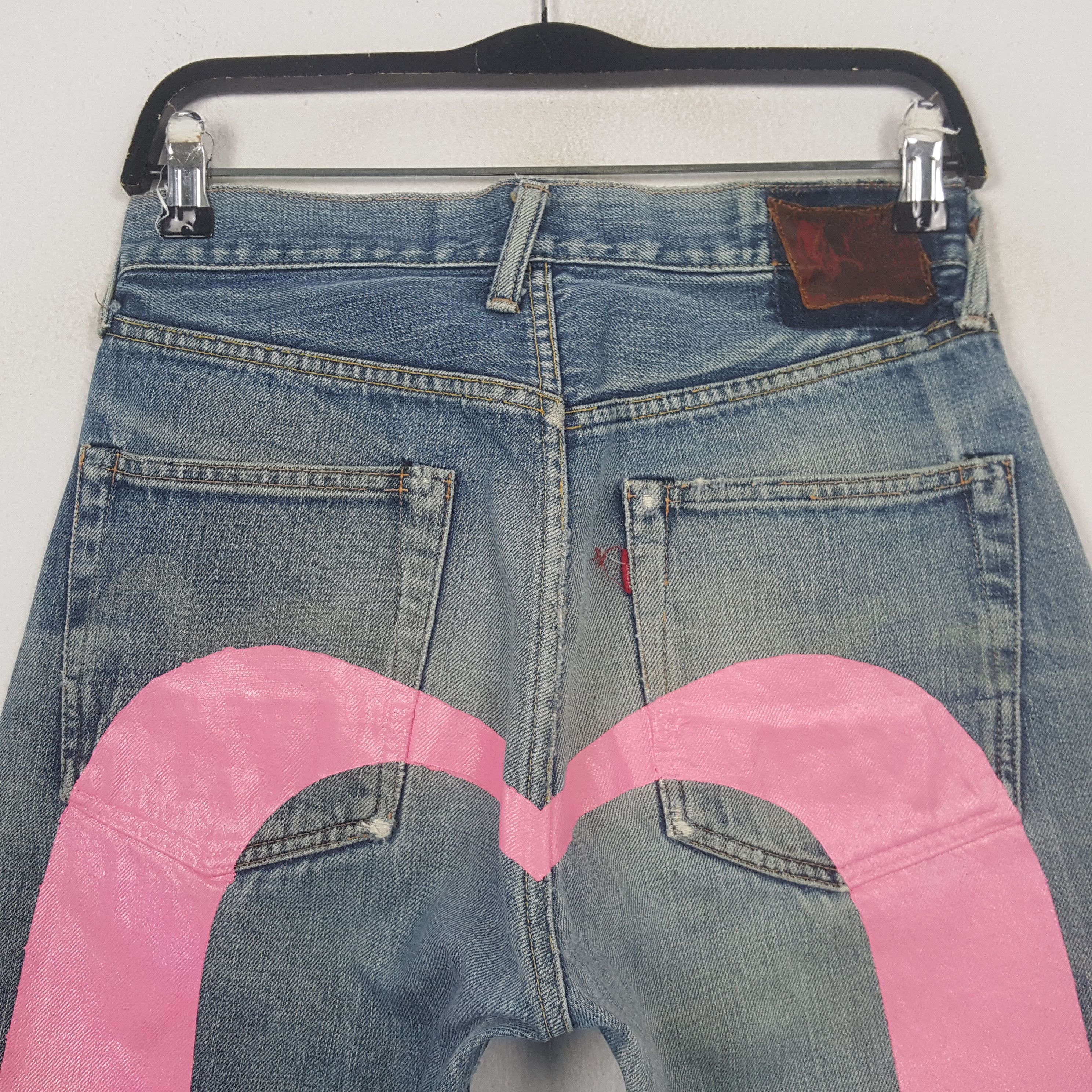Evisu Evis Japanese Brand Streetwear Custom Daicock Jeans C297N6 Size US 27 - 2 Thumbnail