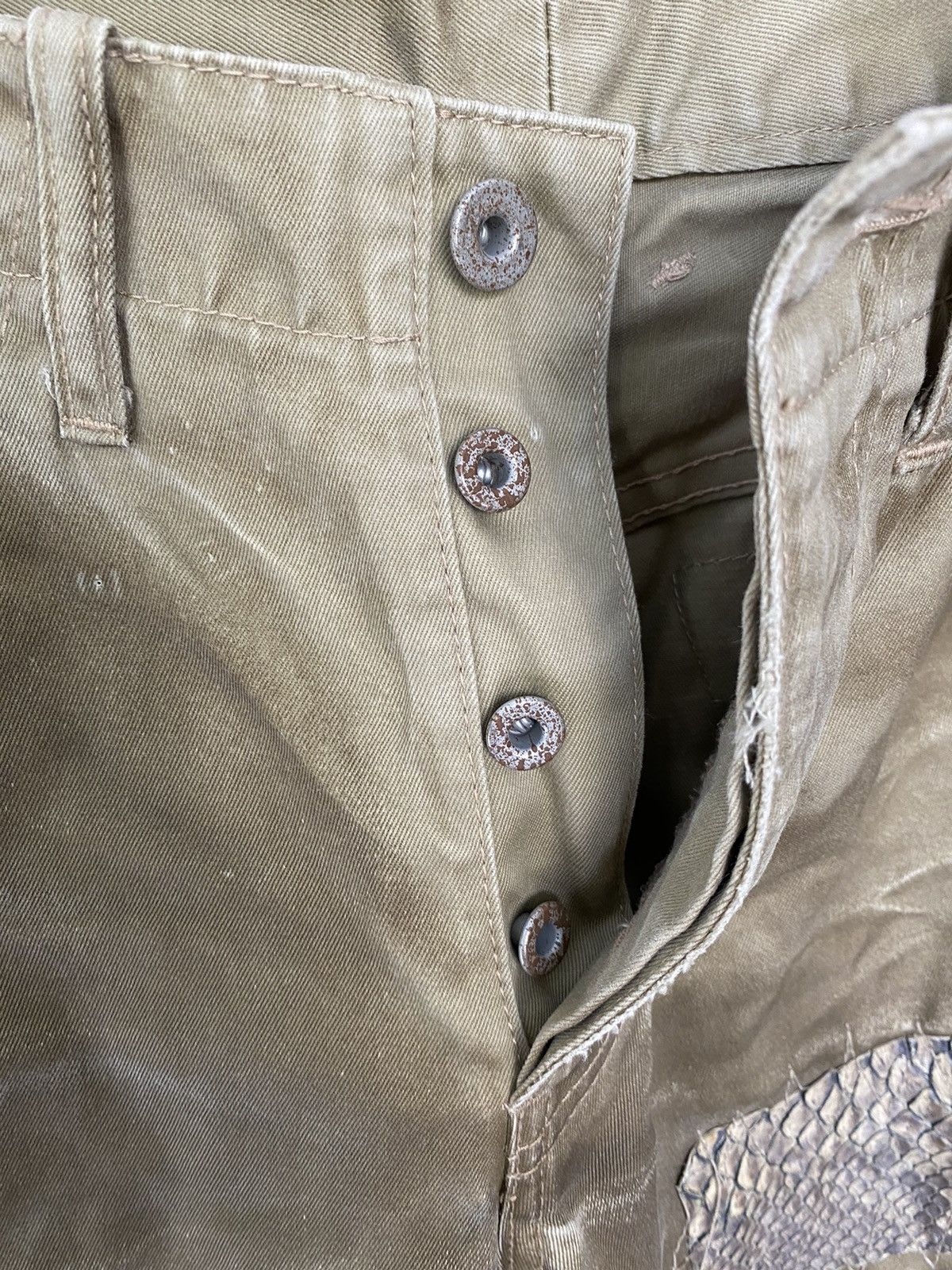 Isamu Katayama Backlash Isamu Katayama Backlash Rusty Leather trim Flare Pants Size US 29 - 11 Thumbnail