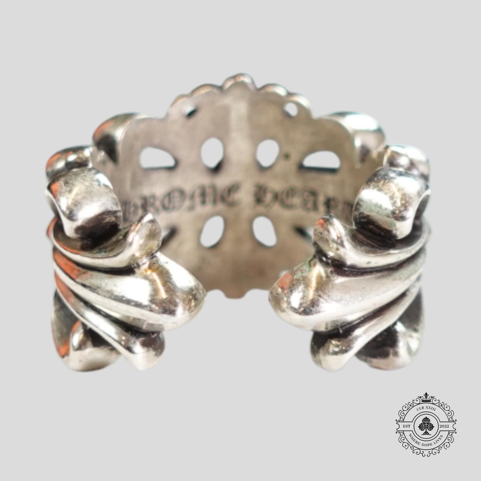 Chrome Hearts Chrome Hearts Double Floral Ring in Silver Size ONE SIZE - 5 Thumbnail