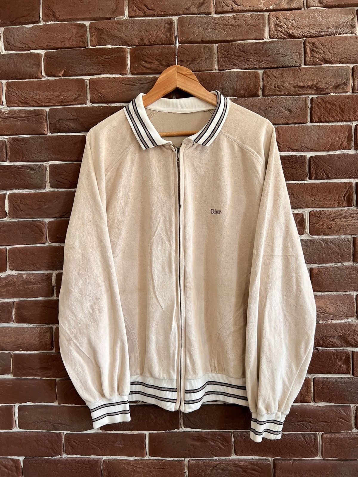 Christian Dior Monsieur Rare Vintage 90s Christian Dior Velour Zip Jacket Designer Size US L / EU 52-54 / 3 - 1 Thumbnail