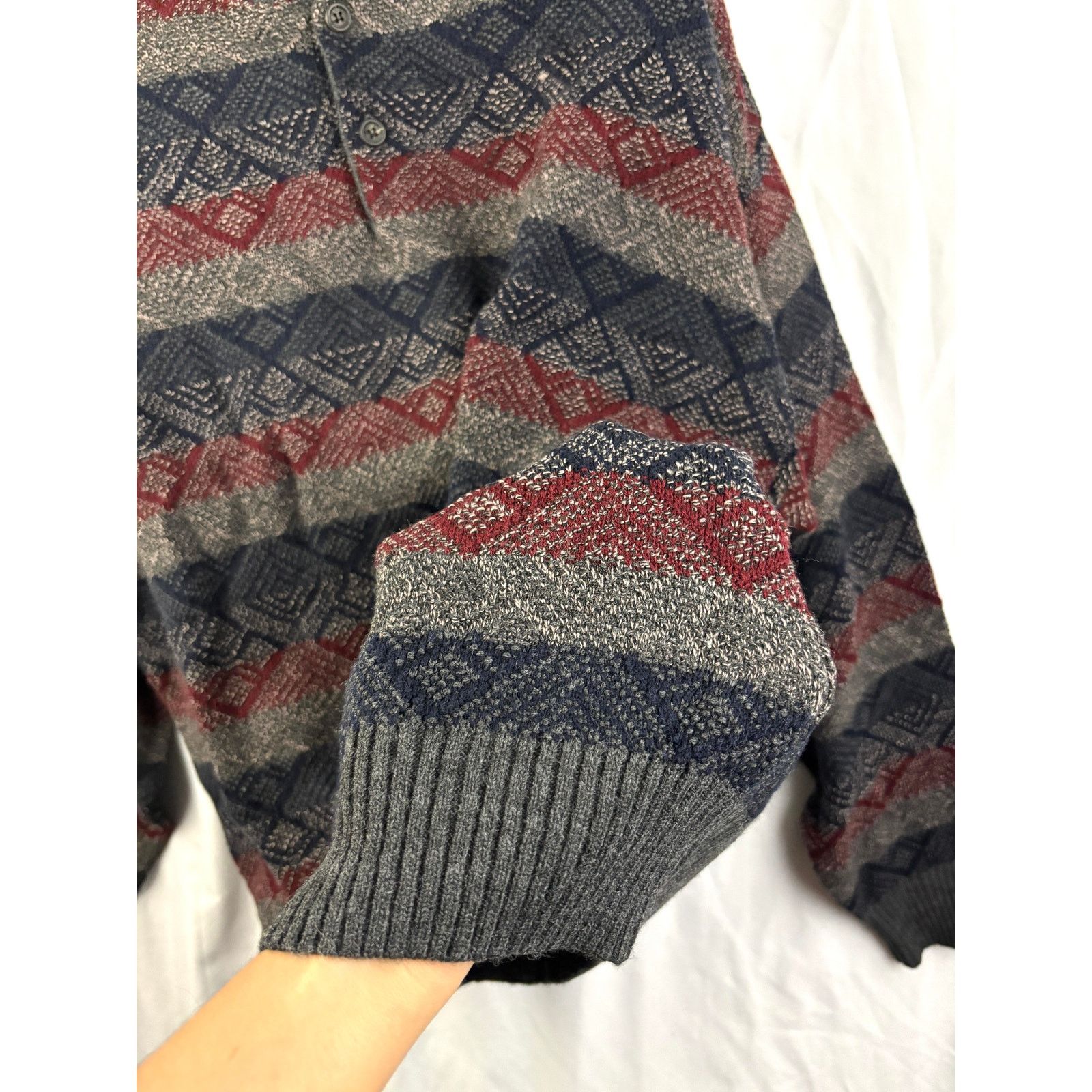 Van Heusen Vtg Van Heusen Knit Sweater XL NWT Geometric Crewneck 90s Size US XL / EU 56 / 4 - 7 Thumbnail