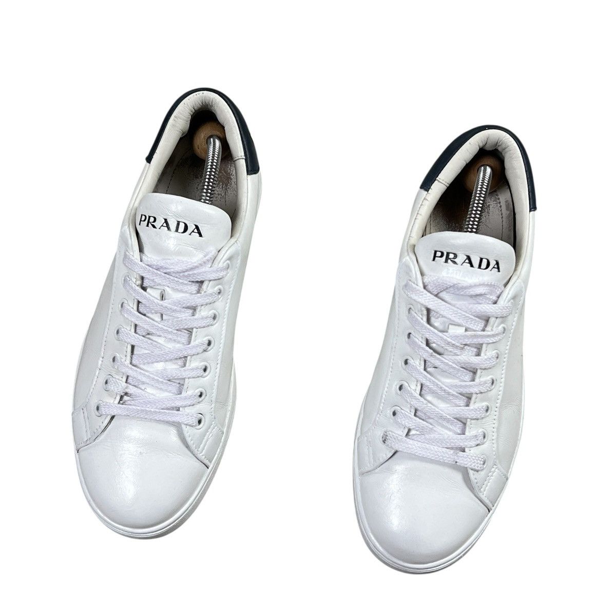 Prada Prada Milano White Leather Sneakers Custom Painted Men's Size US 8.5 / EU 41-42 - 3 Thumbnail