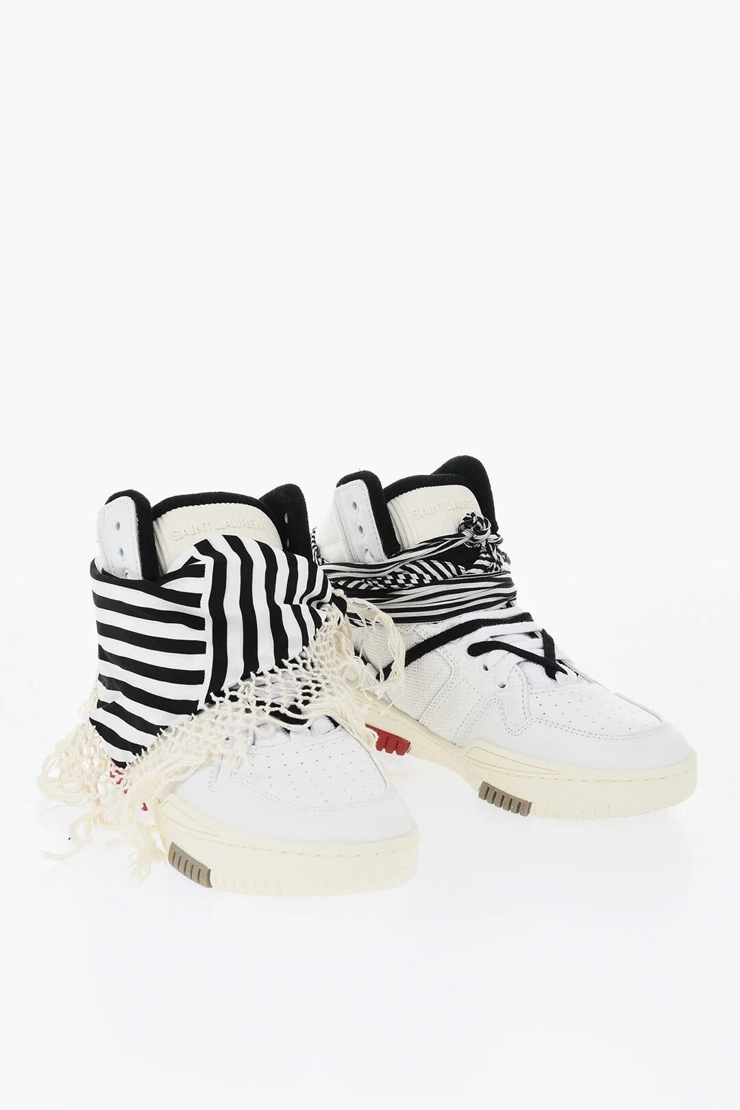 Saint Laurent Paris og1mm0426 Leather Hi-Top Sneakers in Black Size US 8 / EU 41 - 3 Thumbnail