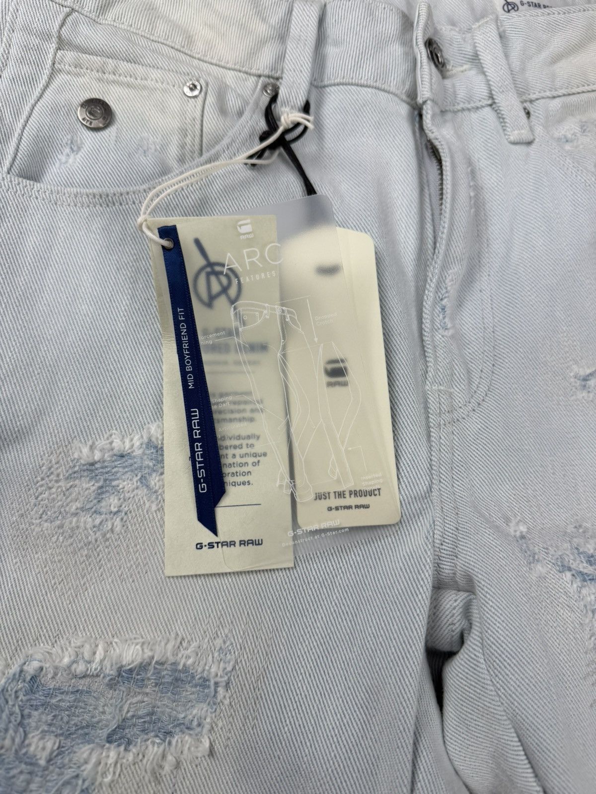 G-Star G-Star Raw Arc 3D Mid Boyfriend 7/8 Jeans Light Aged 25x32 Size 25" / US 0 / IT 36 - 7 Thumbnail