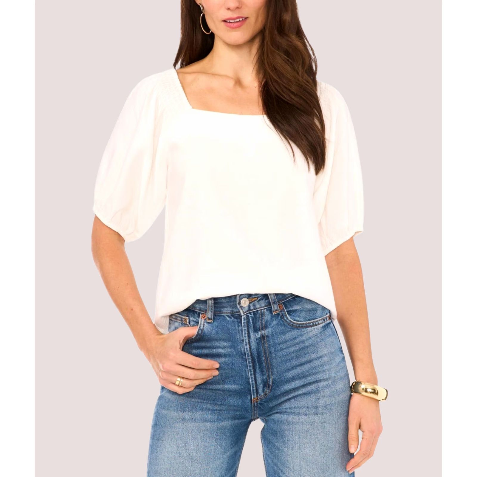 Vince Camuto Vince Camuto Womens Raglan Blouse White Small Size S / US 4 / IT 40 - 1 Preview
