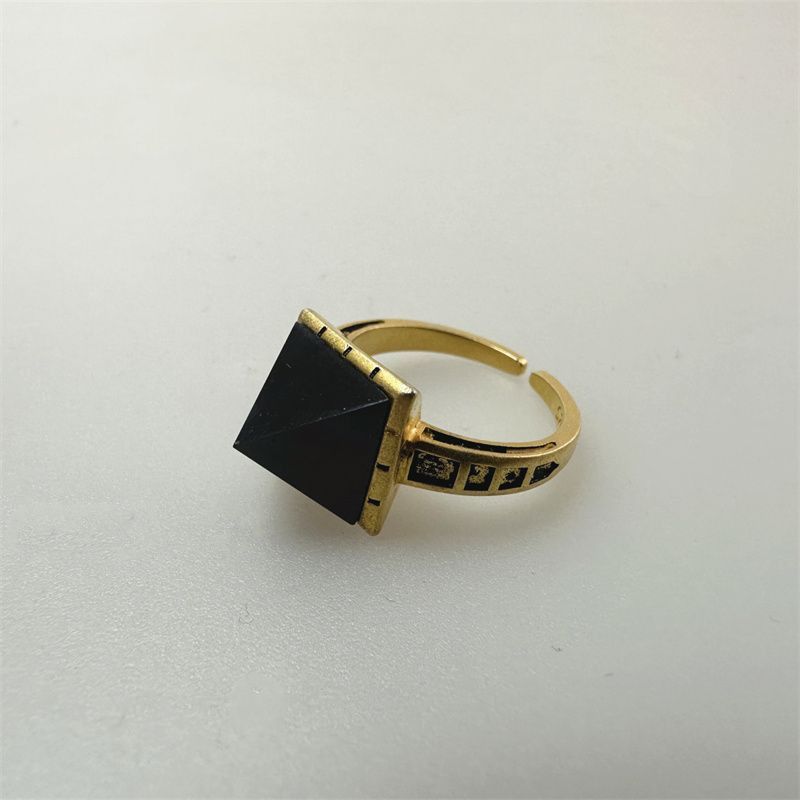 Jewelry Pyramid Gemstone Jewelry Rings Chrome Ring (Size 7-13) Size ONE SIZE - 4 Thumbnail