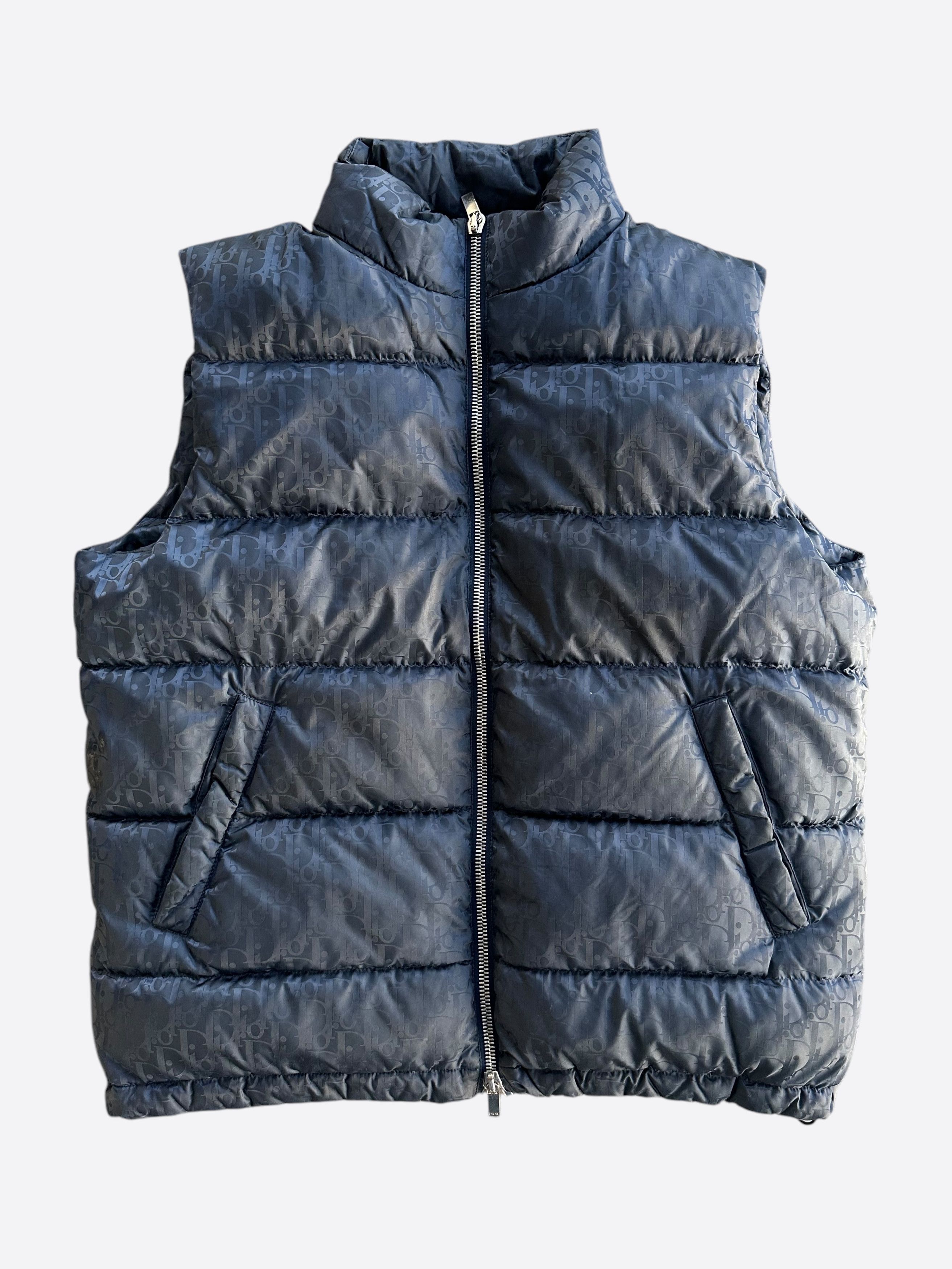 Dior Dior Navy Oblique Puffer Vest Size US XL / EU 56 / 4 - 1 Thumbnail